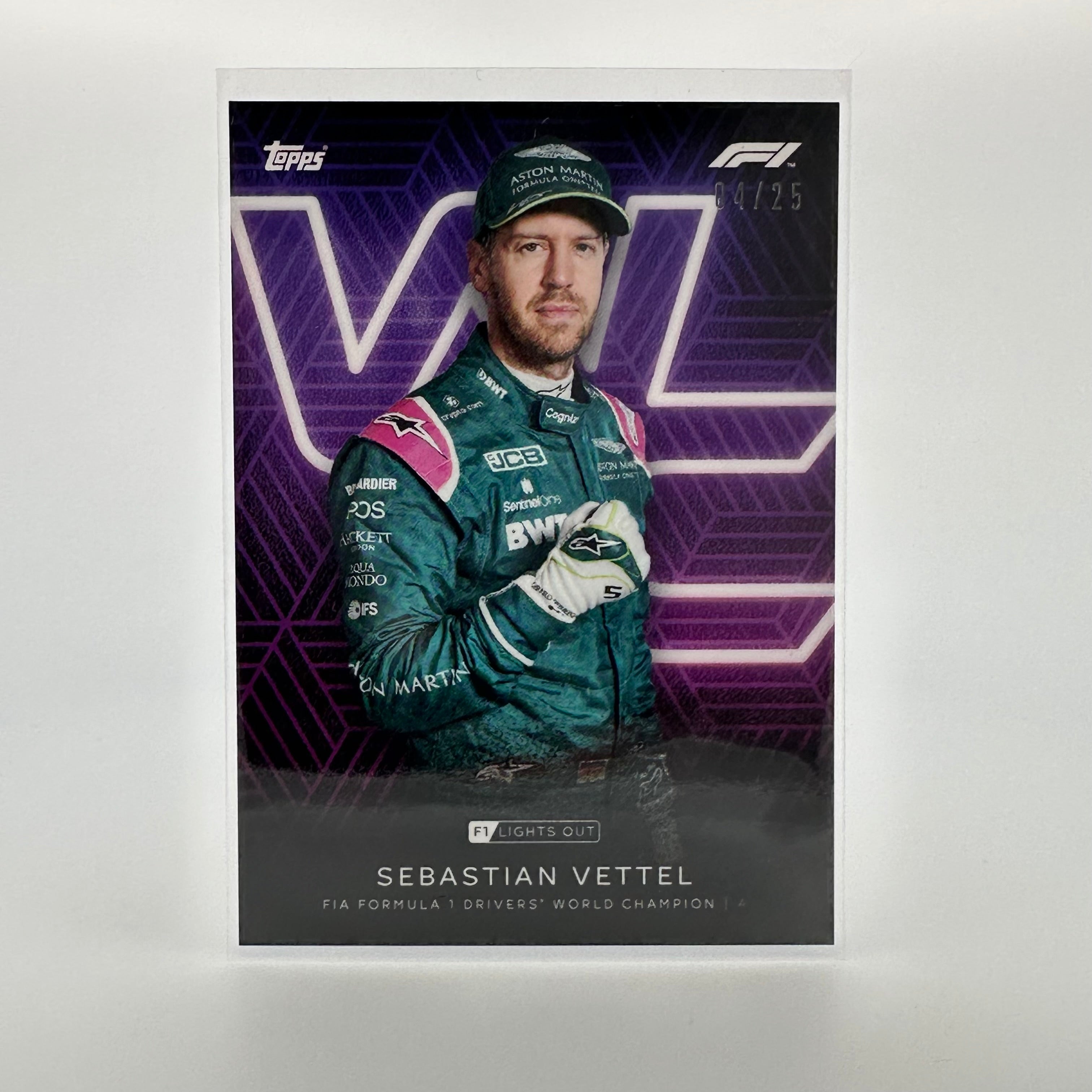 25 Sebastian Vettel F1 World Champion Purple Parallel Racing Card - Perfect for F1 Memorabilia Collectors and Motorsport Fans
