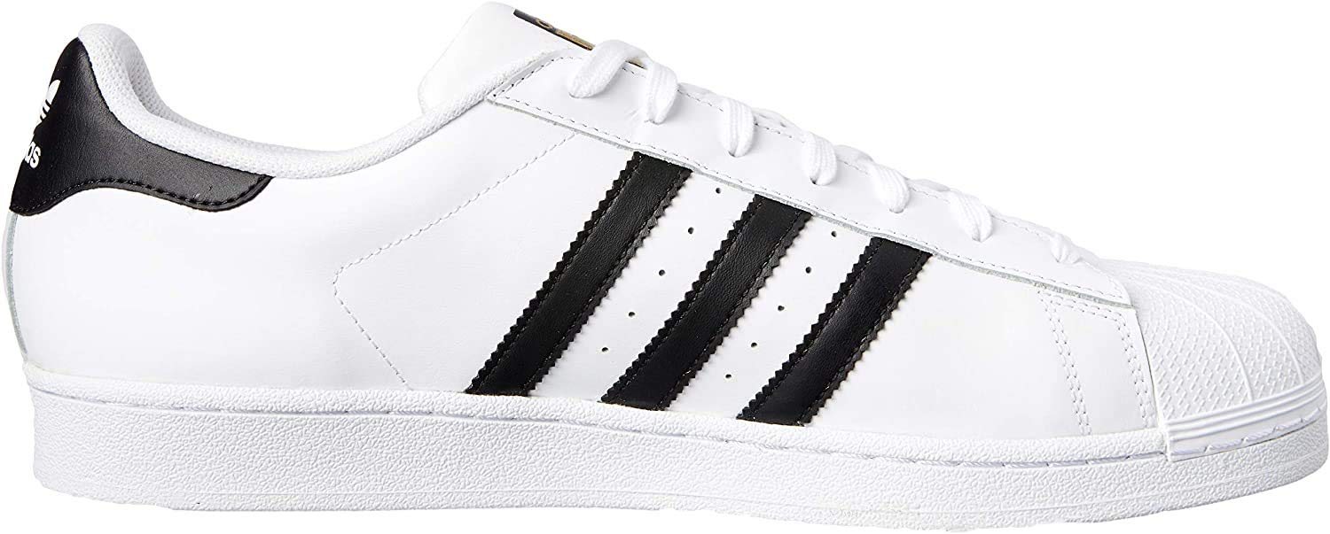 Adidas Superstar Unisex Sneakers - White/Black Basketball Shoes for Men & Women - Size 10.5 UK (45 1/3 EU) - Perfect for Casual Wear, Street Fashion & Sports Activities