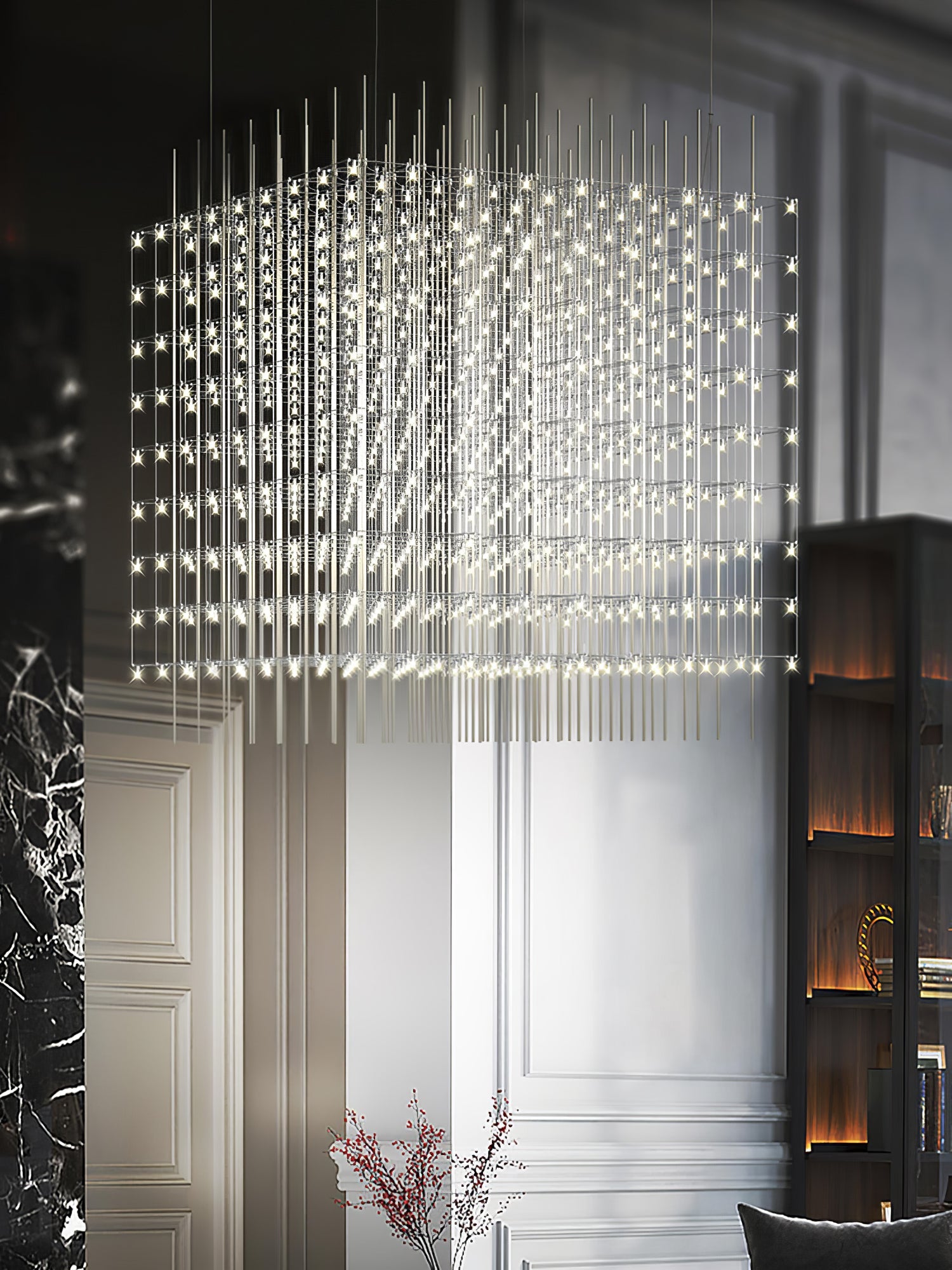 Cosmic Cube Pendant Light - Modern LED Hanging Fixture for Kitchen Island, Dining Room & Bedroom Decor | Dimmable Glass Cube Chandelier