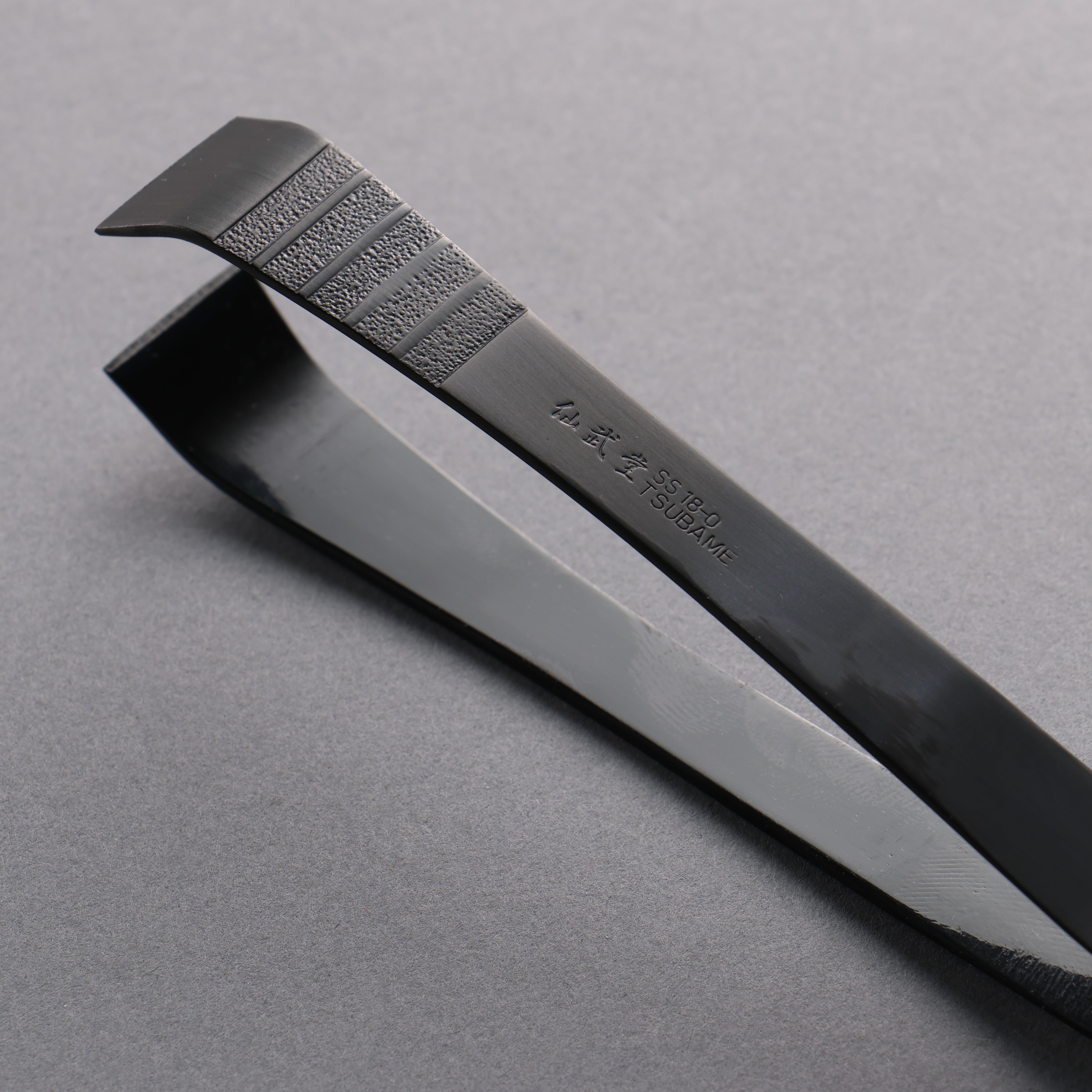 Premium Rounded Kanto-Style Black Oxidized Steel Fishbone Tweezers - 120mm Anti-Slip Grip for Precision Work, Sushi Making, Jewelry Crafting & Eyebrow Shaping
