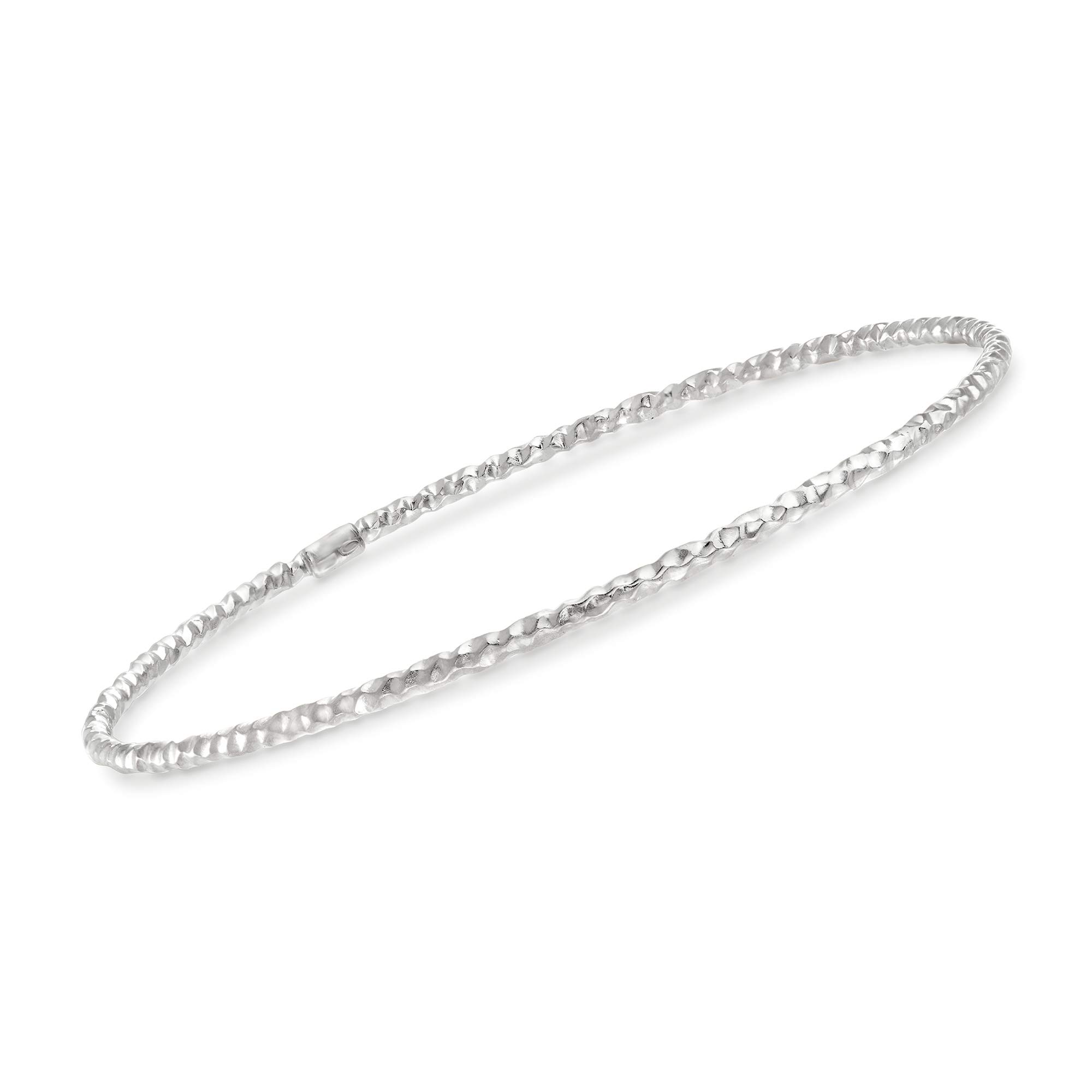 Ross-Simons Two-Tone Sterling Silver Jewelry Set - 6 Bangle Bracelets (8.5 Inches) | Elegant Stackable Bangles for Women, Perfect for Weddings, Parties & Everyday Wear