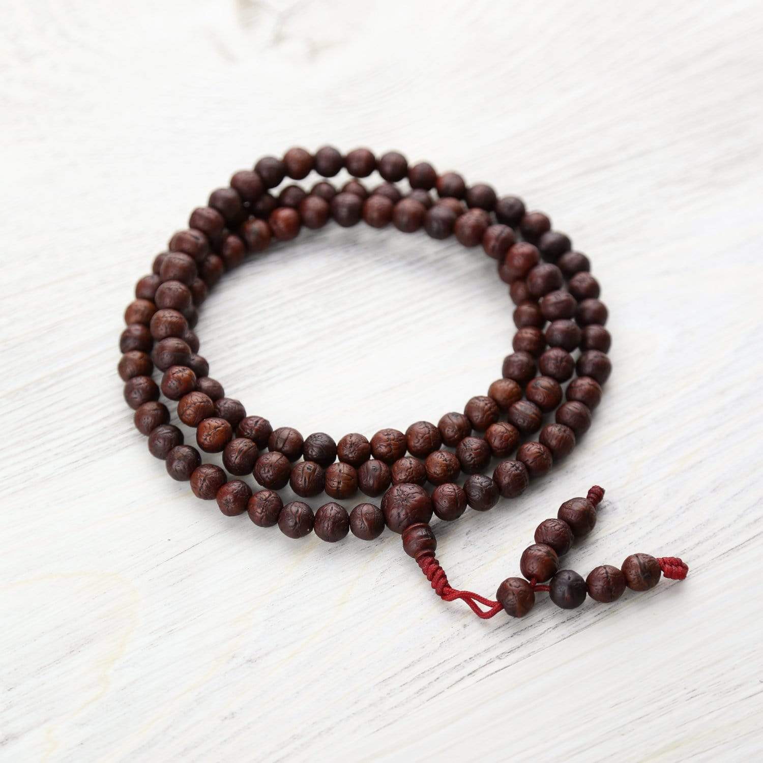 108 Beads Antique Bodhi Enlightenment Mala Prayer Beads Necklace - Buddhist Meditation & Yoga Spiritual Accessory