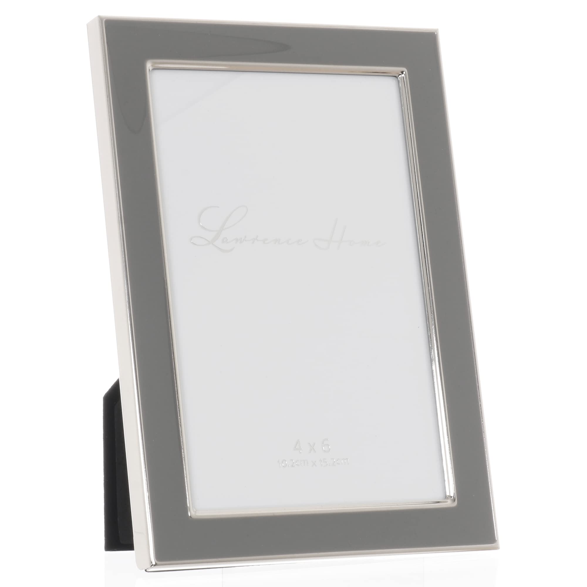 Lawrence Frames 4x6 Gray Metal and Enamel Picture Frame - Perfect for Home Decor, Office Display & Gift Giving