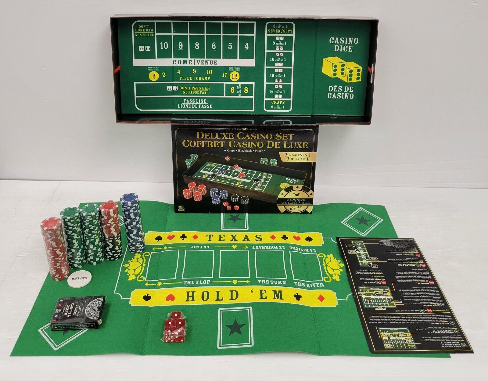 Cardinal Classics Deluxe Casino Set - 300 Piece Poker Chips with Cards, Dice & Dealer Button - Perfect for Casino Night, Poker Parties & Game Nights
