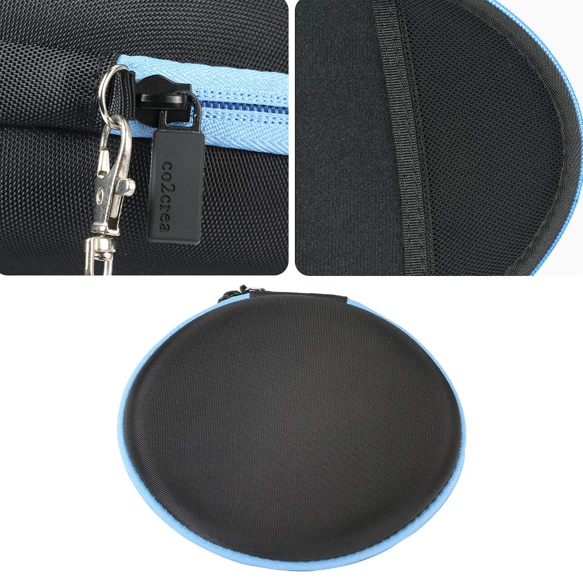 Premium Matte Hard Travel Case for Wireless Bluetooth Over-Ear Headphones - Durable Replacement Cover with Blue Zipper - Perfect for Travel, Commuting & Headphone Protection (Black)