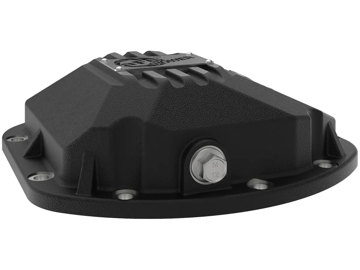 AFE Street Series Front Differential Cover (Black w/Machined Fins & Gear Oil) for Jeep Wrangler TJ & JK 1997-2018 (Dana 30) - Heavy Duty Off-Road Protection & Enhanced Cooling for Trail & Rock Crawling Adventures