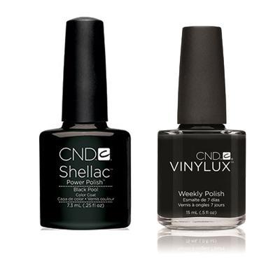 CND Shellac & Vinylux Nail Polish Combo - Black Pool | Long-Lasting Gel & Regular Nail Polish Set for Professional & At-Home Manicures | Perfect for Salons, DIY Nail Art, and Special Occasions
