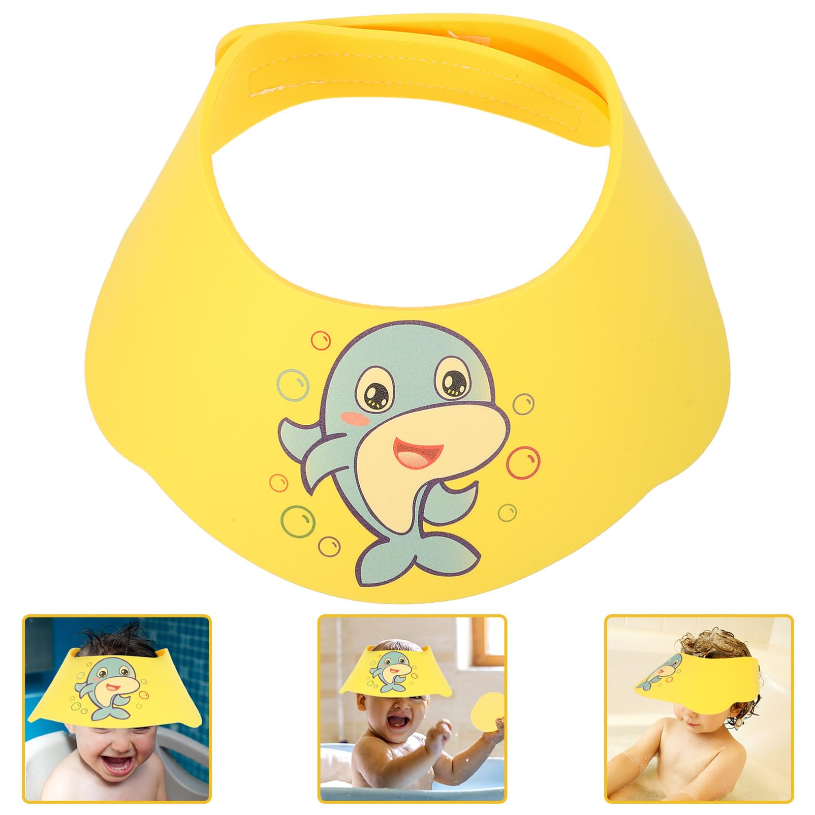ORFOFE 1pc Shampoo Hair Washing Cap with Eye Cover - Adjustable Shower Visor for Hair Care, Perfect for Elderly, Kids & Post-Surgery Use at Home or Salon