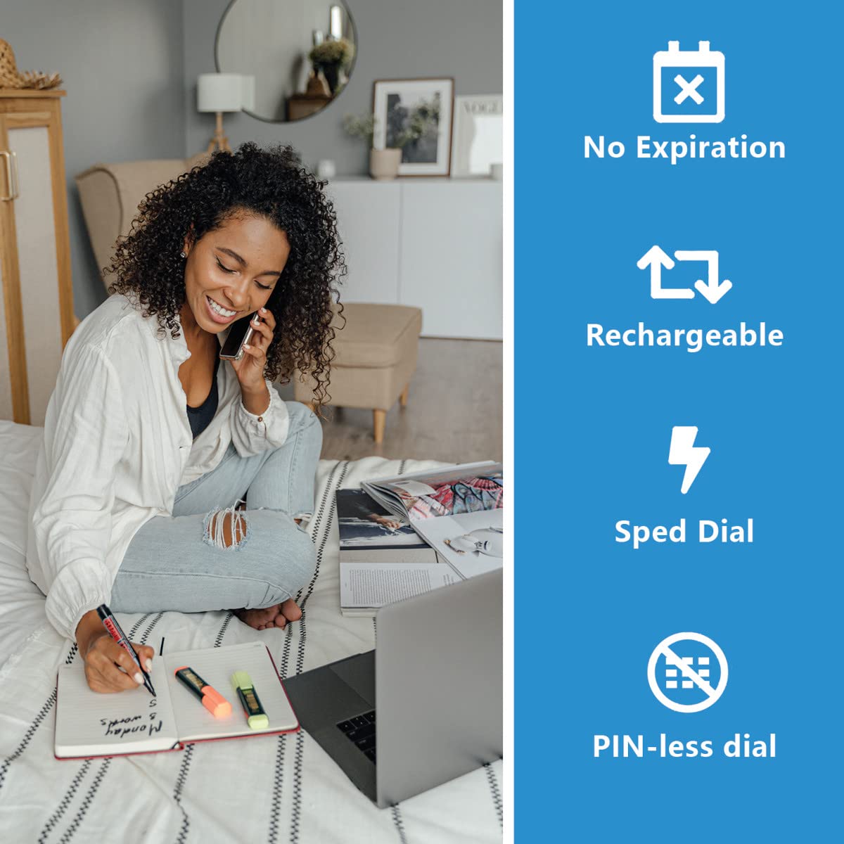 Best Prepaid Phone Card for International & Domestic Calls - Up to 830 Minutes | Works on Any Phone & Payphone | Perfect for Travelers, Business & Family Communication
