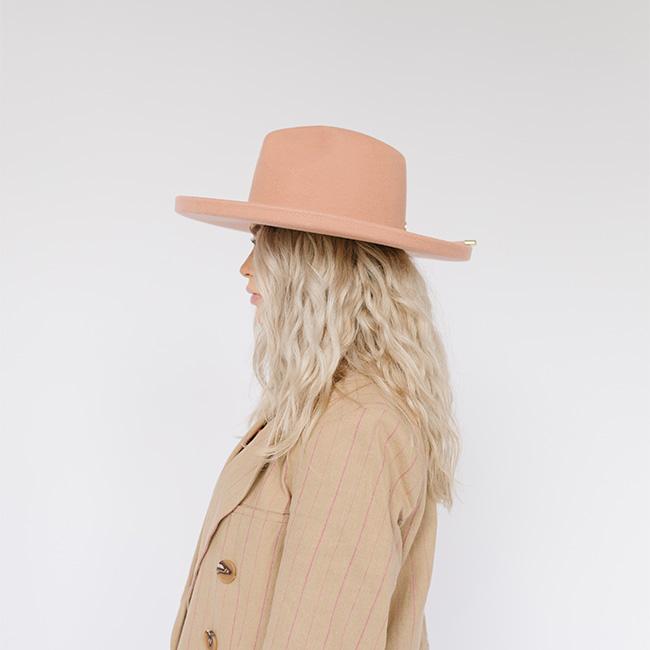Cara Loren Pencil Brim Fedora Hat - Dusty Pink Women's Fashion Hat for Summer, Beach & Outdoor Activities