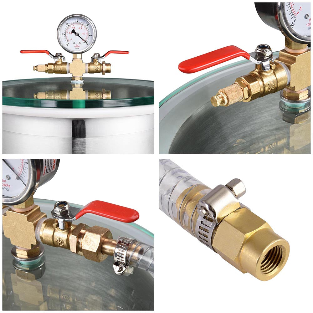 3 Gallon Stainless Steel Vacuum Chamber for Degassing Resin, Silicone, Epoxy - Perfect for DIY Crafts, Jewelry Making & Industrial Applications