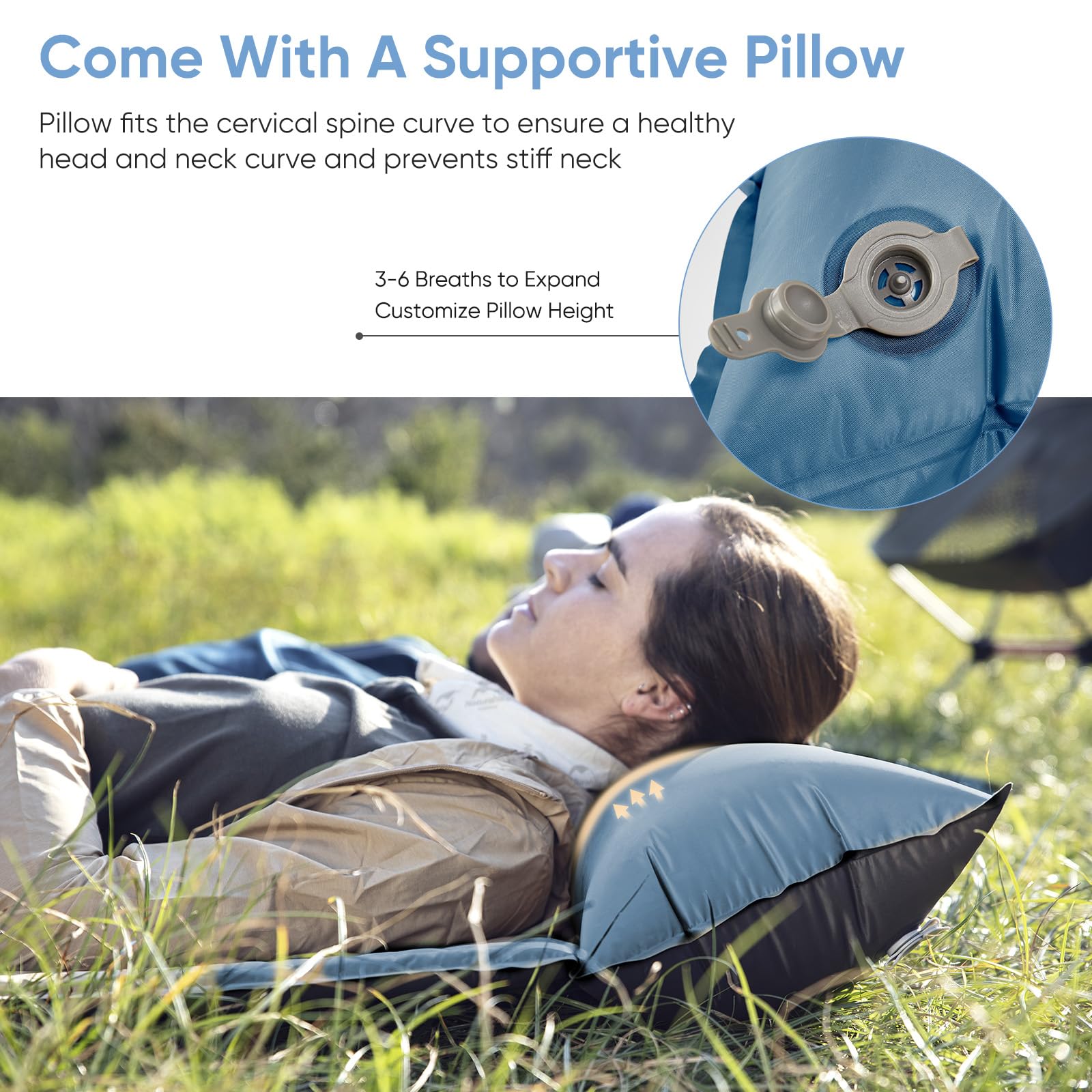 Naturehike Self-Inflating Camping Pad - Ultralight Memory Foam for Hiking & RV Travel