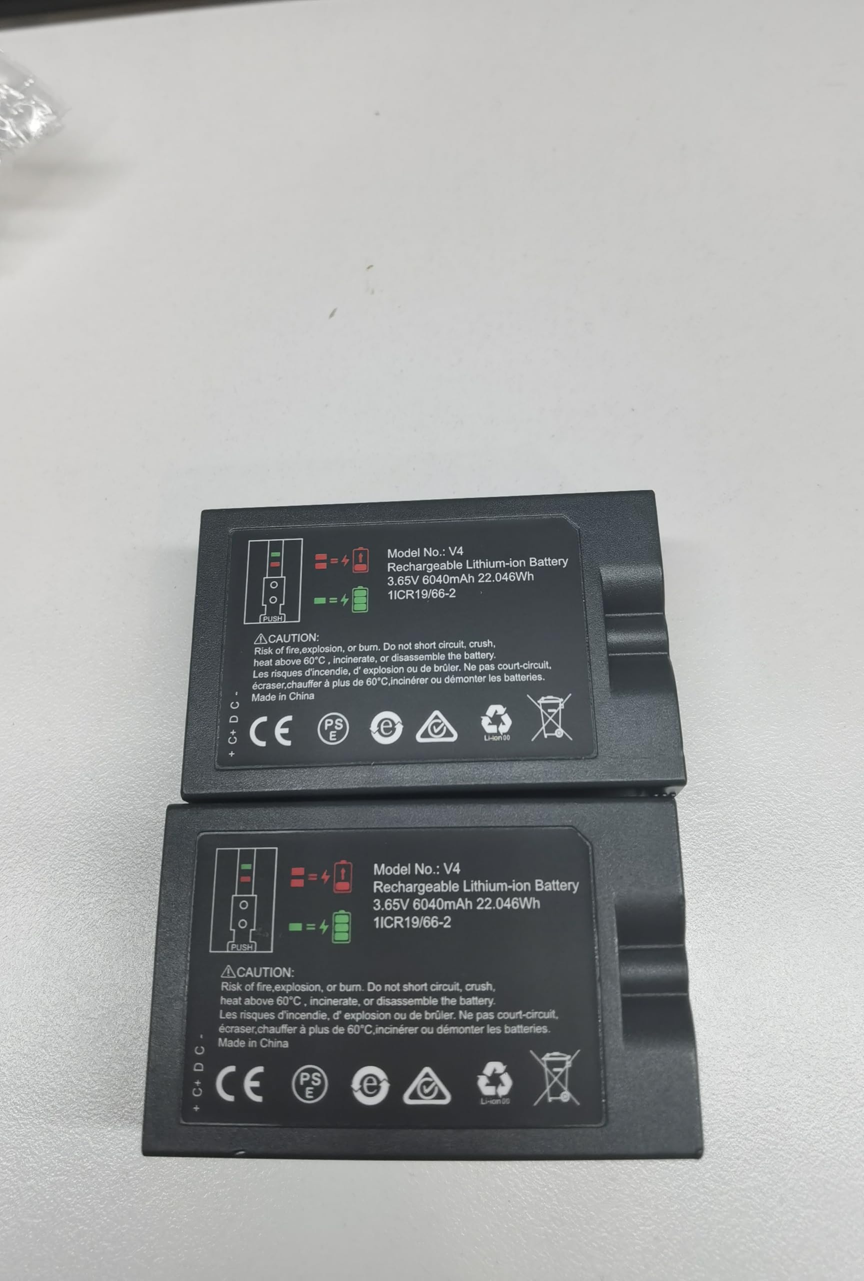 2 Pack Replacement Battery for Ring Video Doorbell 2/3/4, Spotlight Camera & Indoor/Outdoor Cameras - 6040mAh Rechargeable 3.65V Li-Ion Battery - Perfect for Home Security & Continuous Surveillance