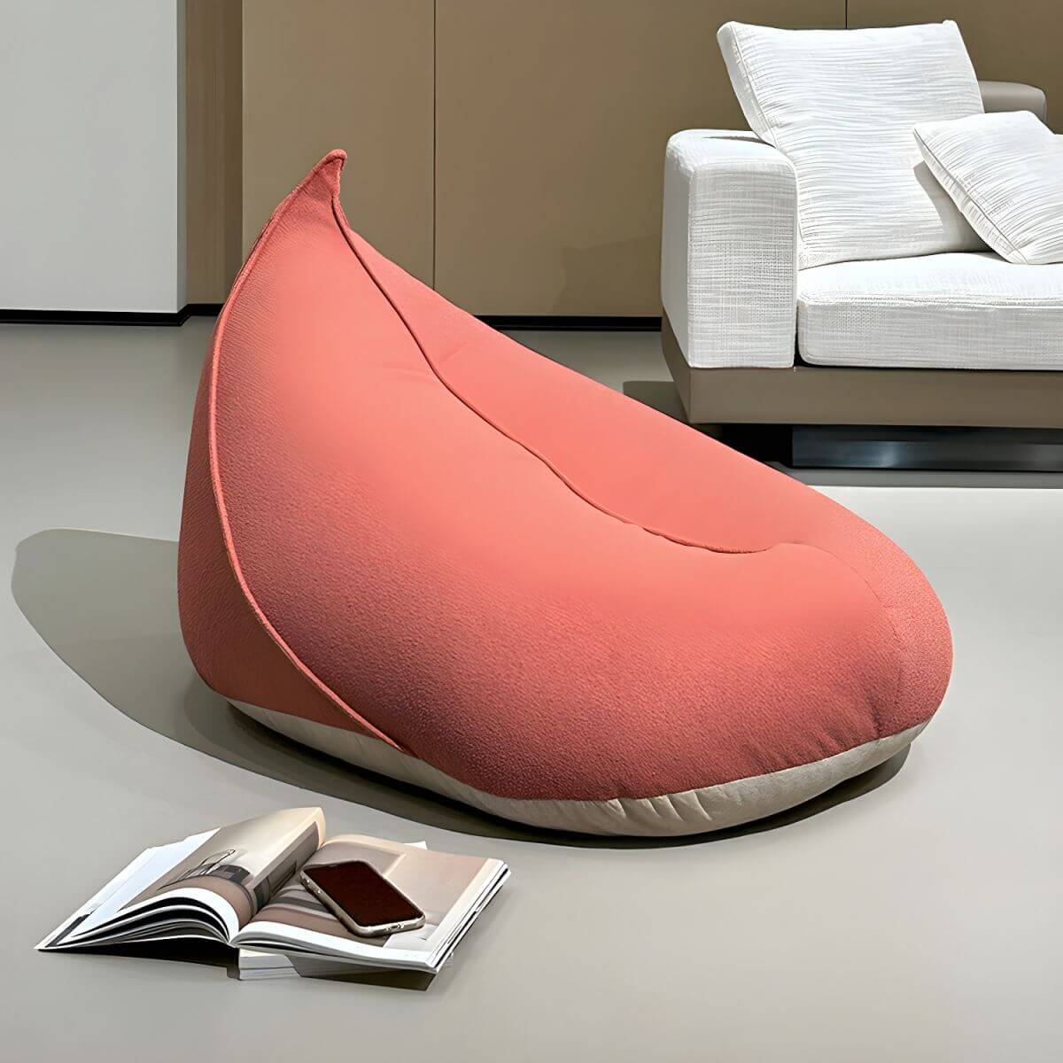 Luxury Velvet Solid Color Bean Bag Chair - Pre-Filled & Refillable for Comfort - Perfect for Living Room, Bedroom, or Game Room Relaxation