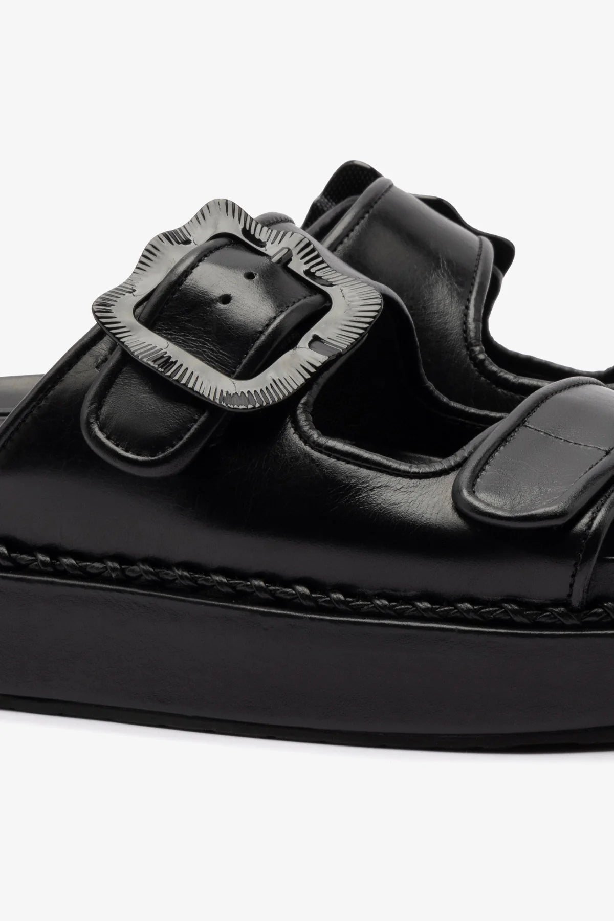 Premium Maui Slide In Black Leather Sandals for Men & Women - Comfortable & Stylish for Beach, Vacation, and Casual Wear