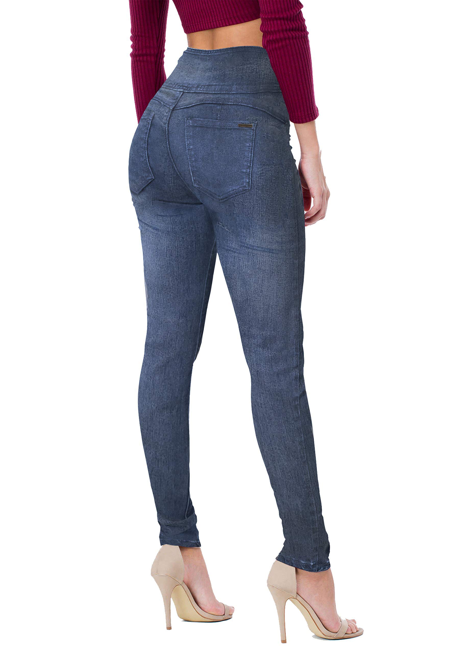 Hybrid & Company Women's High Waist Stretch Skinny Jeans - Distressed Denim Pants for Casual Wear, Night Out & Street Style Fashion