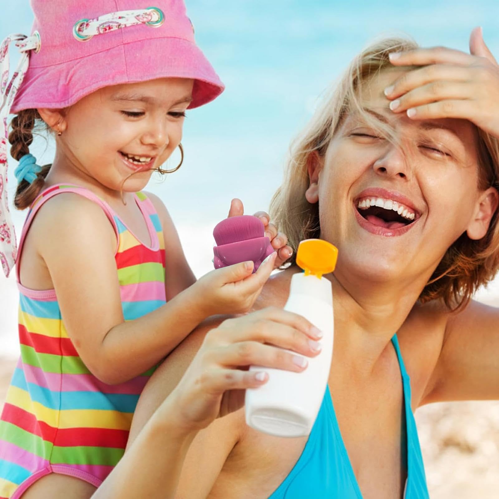 Best Sunscreen Applicator for Kids - Portable Sun Lotion Brush with Ergonomic Handle | Safe & Easy Sunblock Application for Boys & Girls | Perfect for Beach, Pool & Outdoor Activities