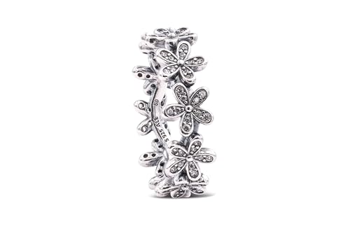 Pandora 190934CZ-52 Dazzling Daisy Meadow Ring - Clear Cubic Zirconia Sterling Silver Flower Jewelry for Women - Perfect for Weddings, Anniversaries & Everyday Elegance