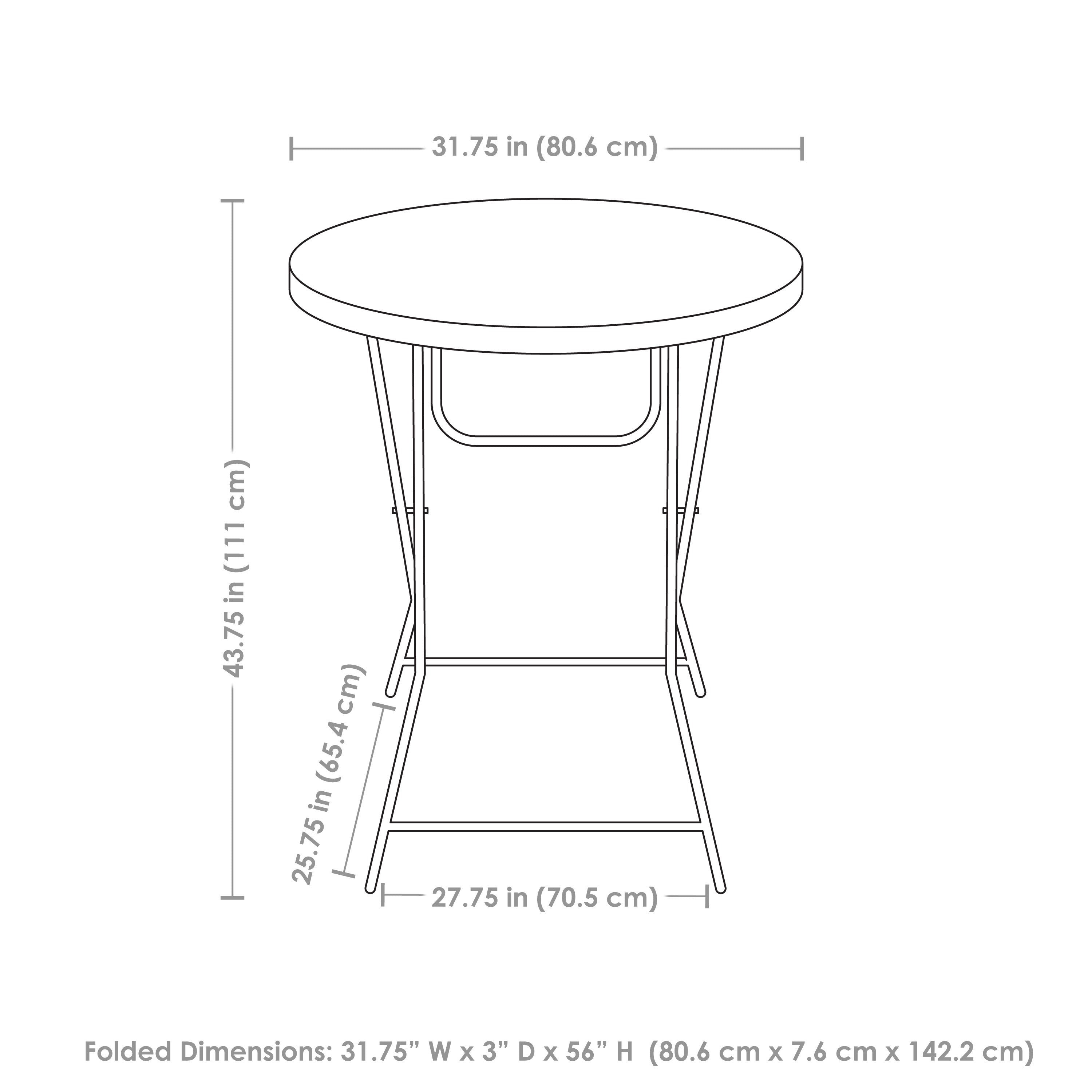 Sunnydaze 32-Inch Plastic Folding Table - Bar Height, Lightweight & Portable, Gray - Perfect for Outdoor Patio, BBQ, Picnic, Camping & Tailgating
