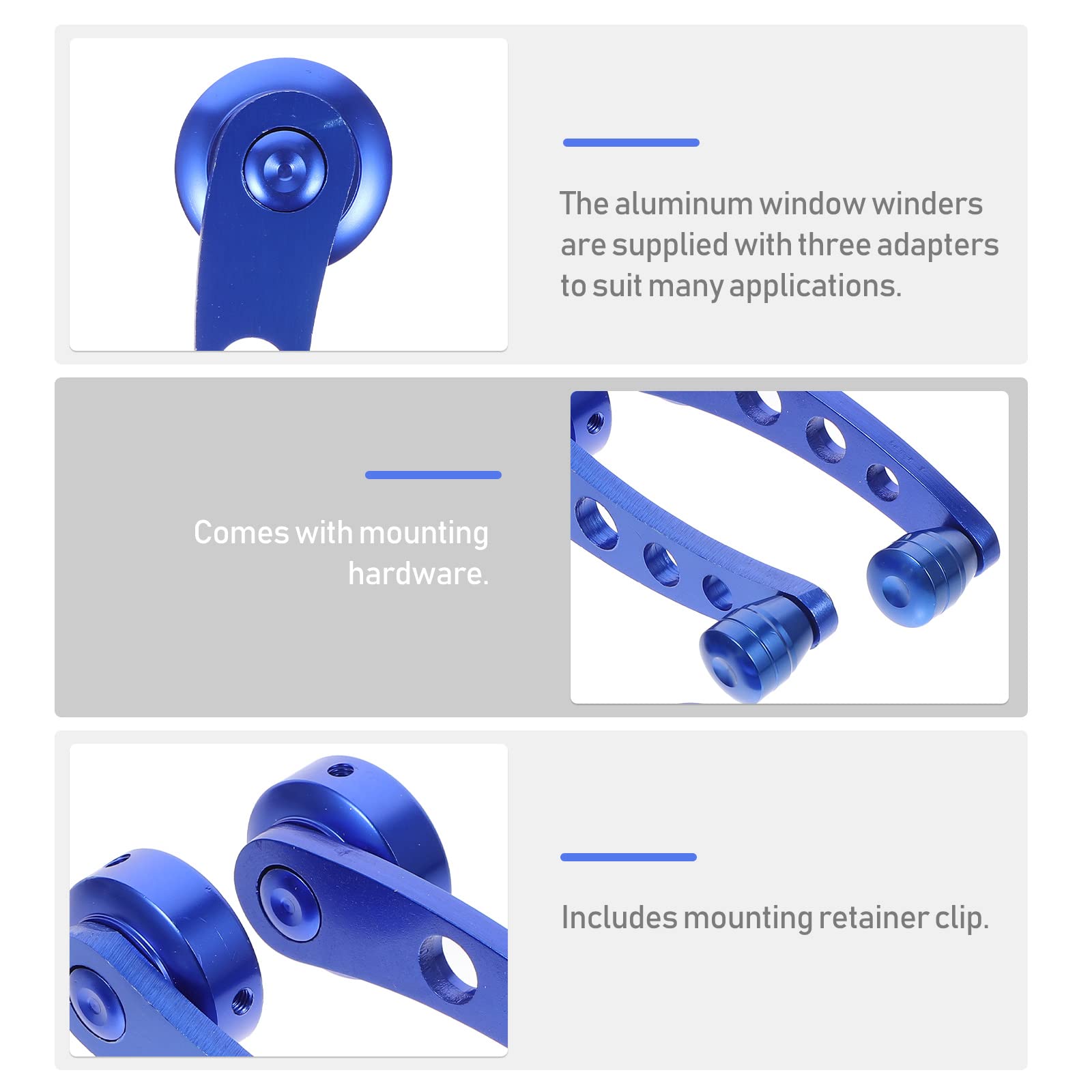 Veemoon Car Window Crank Handle Set - Replacement Window Winder Riser with Mounting Hardware - Universal Fit for Most Vehicles - Durable Blue Car Accessories for Smooth Window Operation