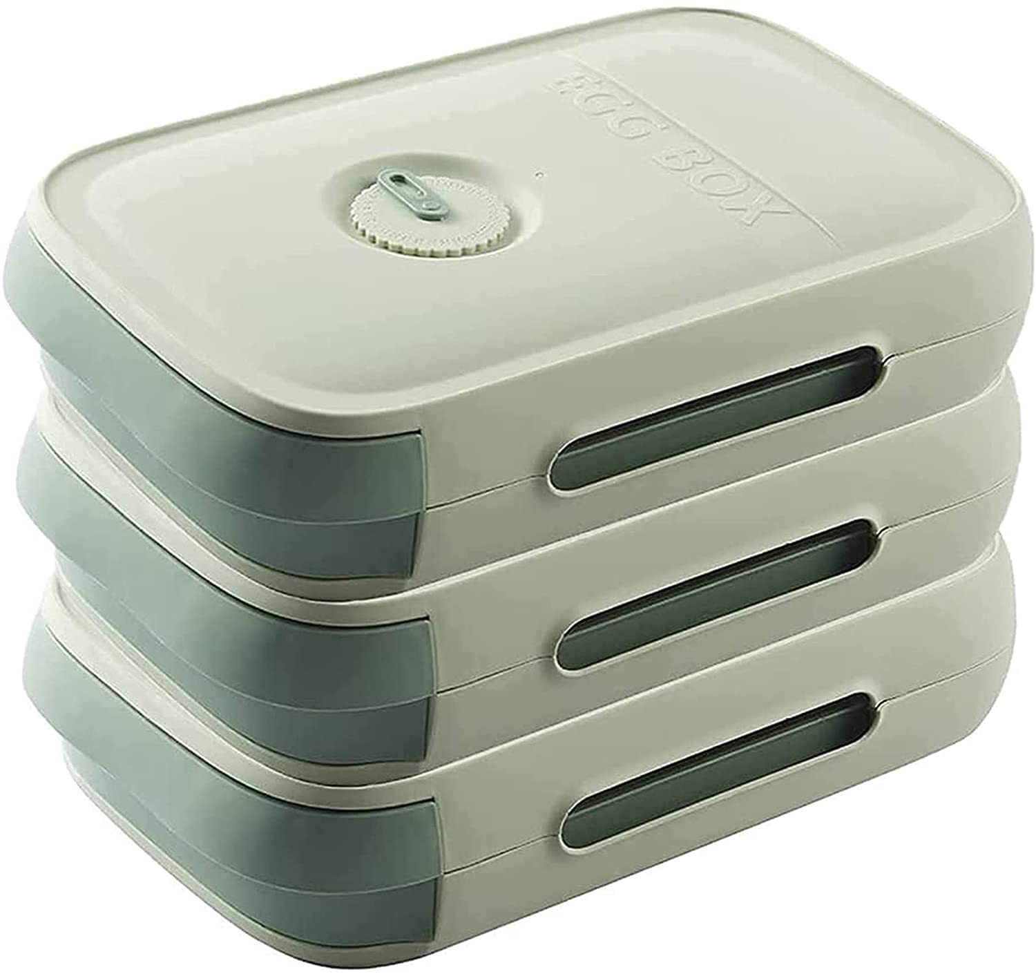Refrigerator Egg Storage Containers - Space Saving Multi-Layer Chicken Egg Organizer with Rolling Drawer - Food Sorting Rack for Fresh Eggs - Perfect for Home Kitchen Organization & Fridge Space Optimization (K1-Green) - Ideal for Meal Prep, Farm Fresh Eggs & Compact Refrigerators