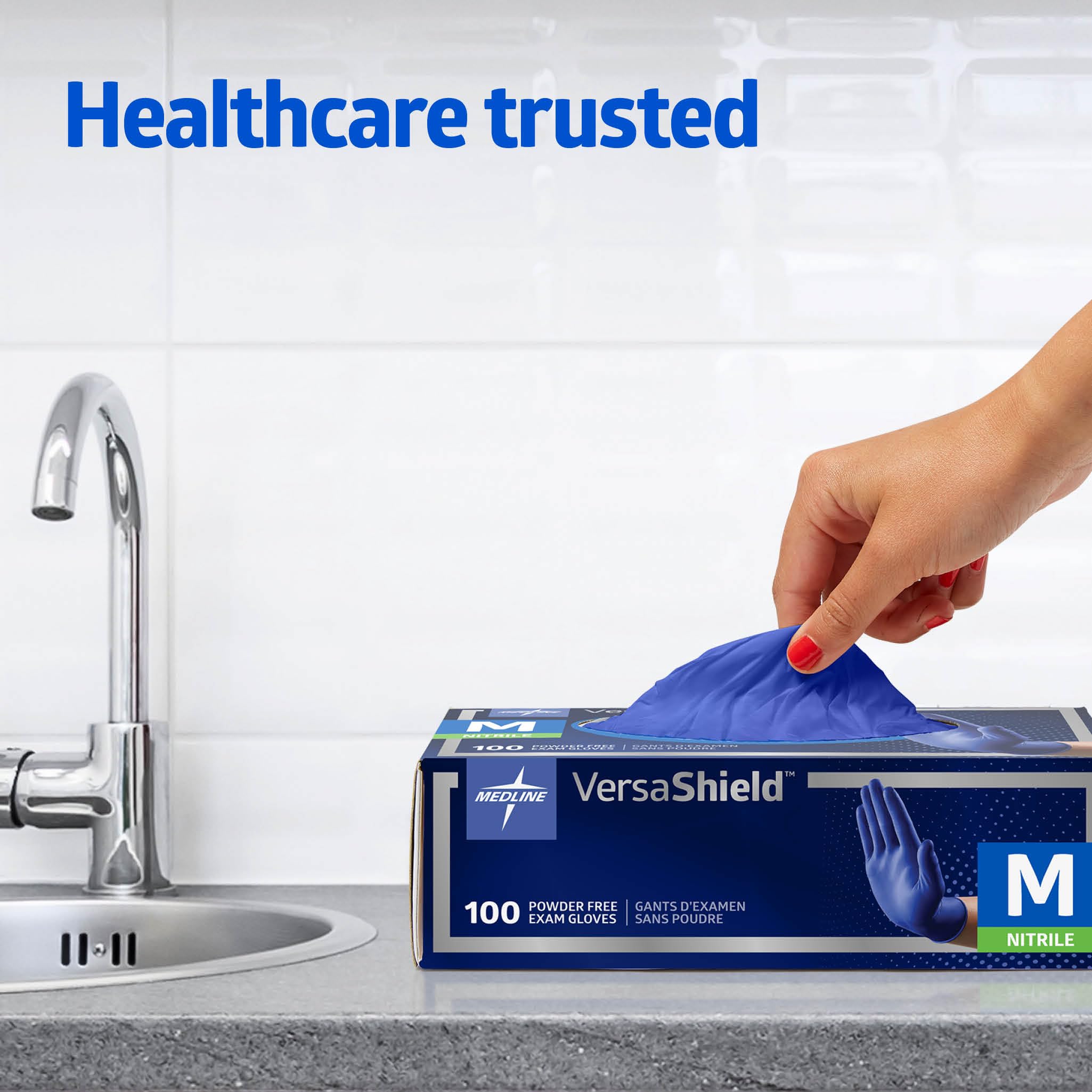 Medline VersaShield Nitrile Exam Gloves - 1000 Count, Small, Powder Free, Disposable, Latex Free, Extra Thick for Superior Protection - Ideal for Medical, Dental, Tattoo & Cleaning Professionals