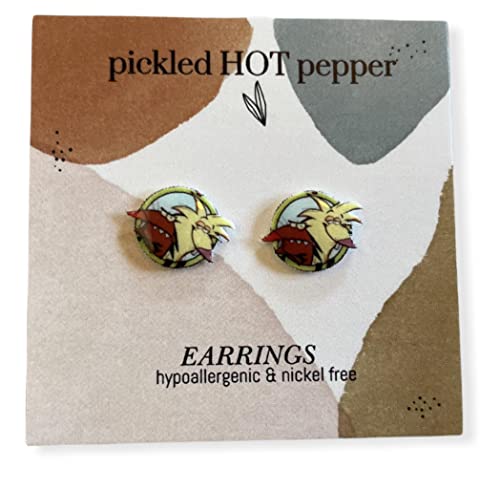 Angry Beavers Nickelodeon Cartoon Stud Earrings - Fun Cartoon Jewelry for Kids & Adults - Perfect for Cosplay, TV Show Fans & Gift Giving