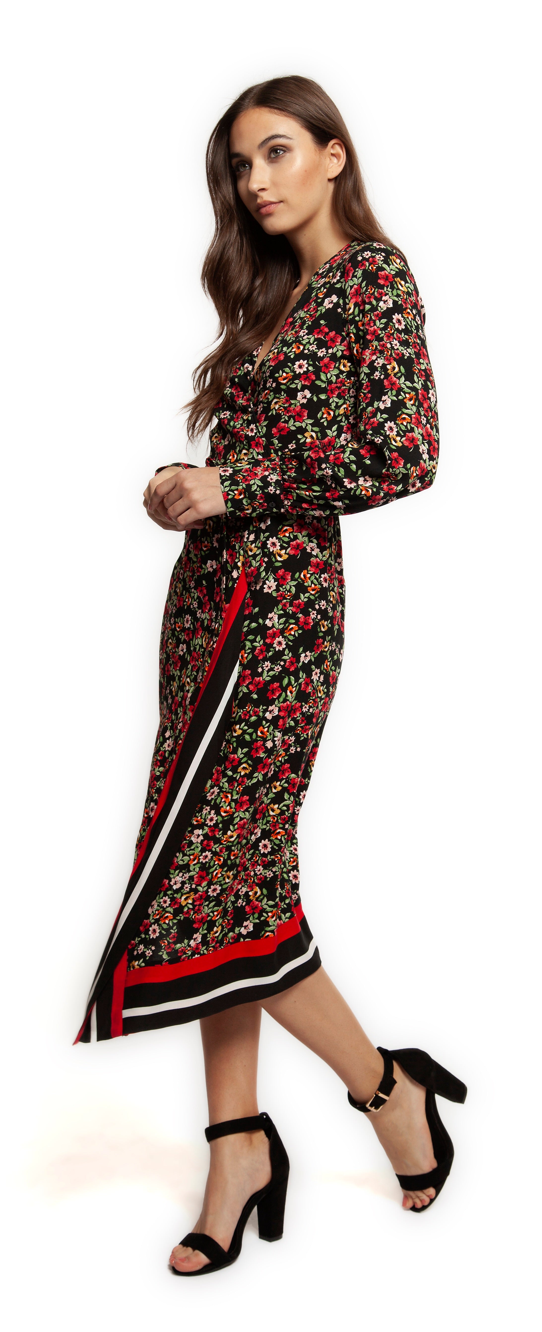 Stylish Ditsy Floral & Striped Dress Dex - Perfect for Summer Outings, Beach Vacations & Casual Date Nights