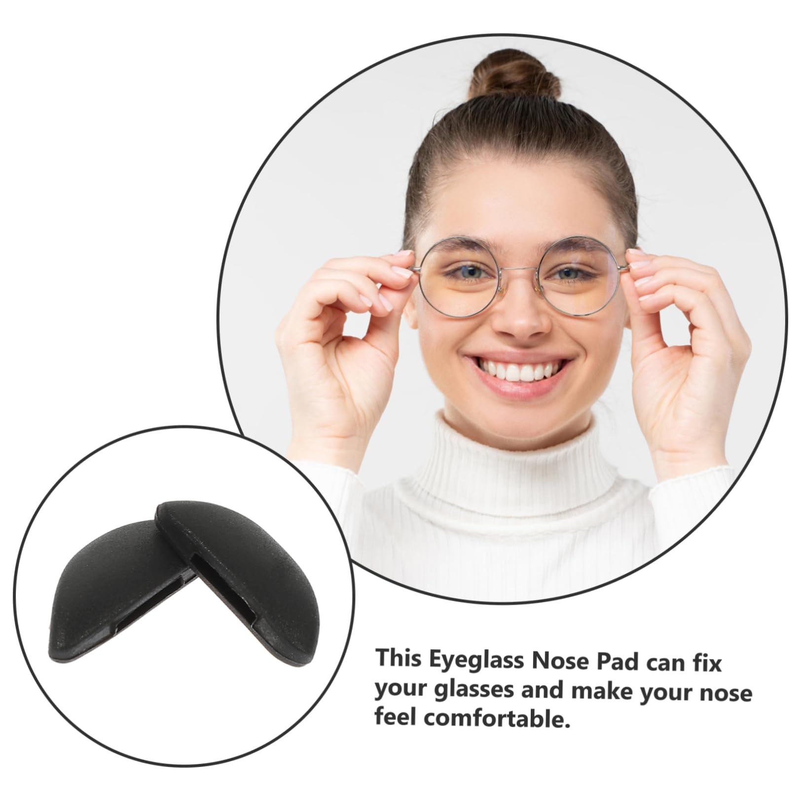 Hoement 10 Pairs Silicone Nose Pads for Glasses - Interchangeable Eyeglass Frame Replacement Nose Pads - Comfortable Anti-Slip Glasses Accessories for Reading, Computer Work and Outdoor Activities