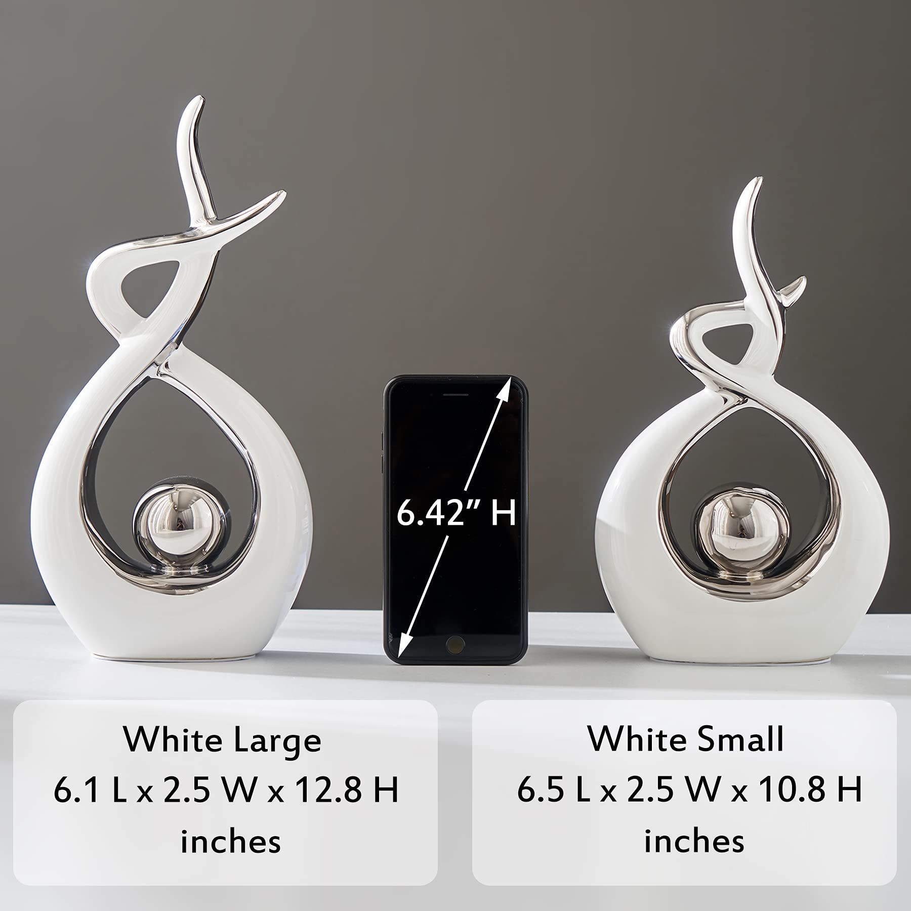 Modern Ceramic Statue Home Decor - Elegant Table Centerpiece for Dining Room, Living Room & Office | Perfect for Housewarming Gifts & Interior Design Accents