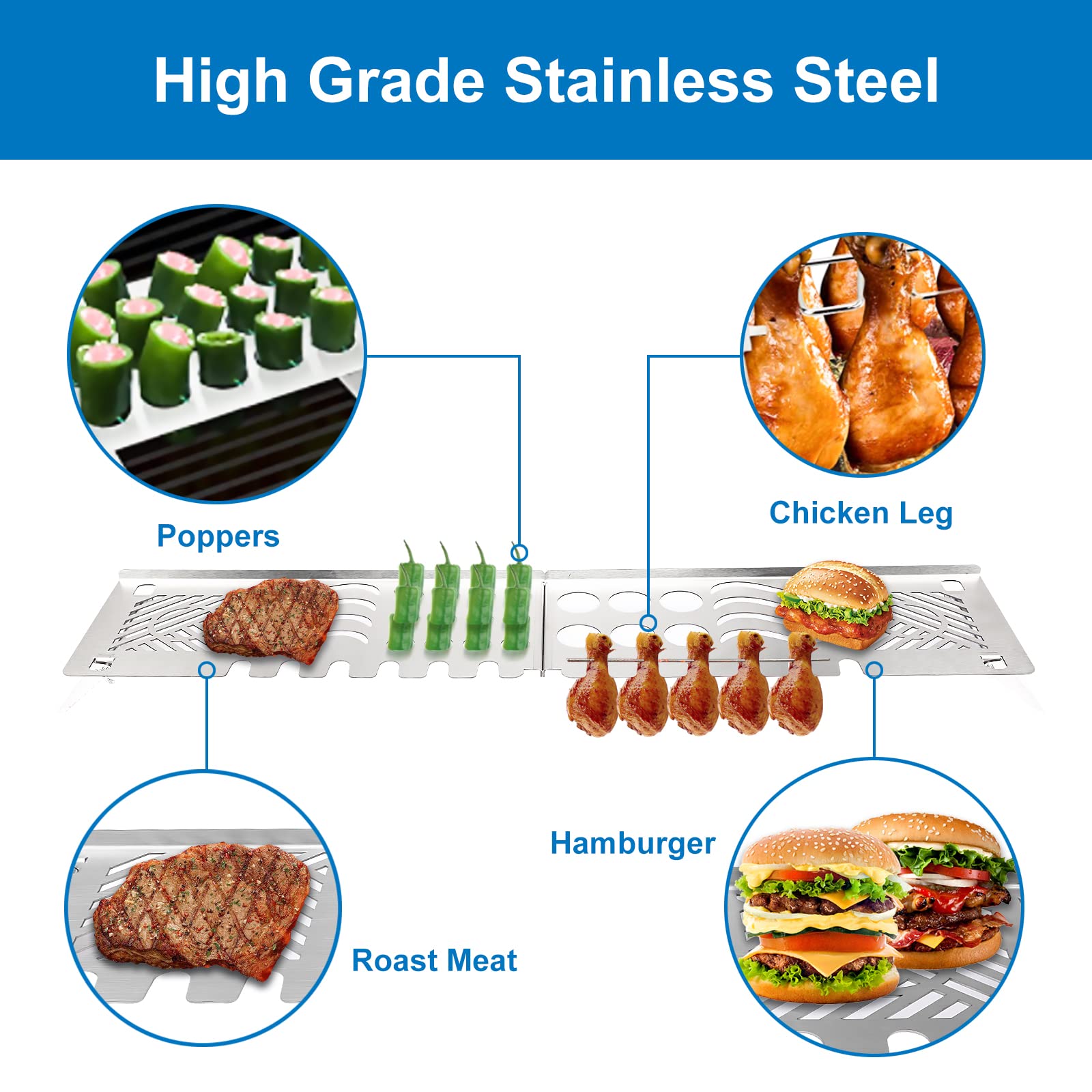 Stainless Steel Warming Rack for Blackstone 36 Inch Griddle - Compatible with 1554 & 1825 Models (With/Without Hood) - Heavy Duty Grill Accessory for Chicken, Burgers & More - Perfect for Backyard BBQs, Tailgating & Outdoor Cooking