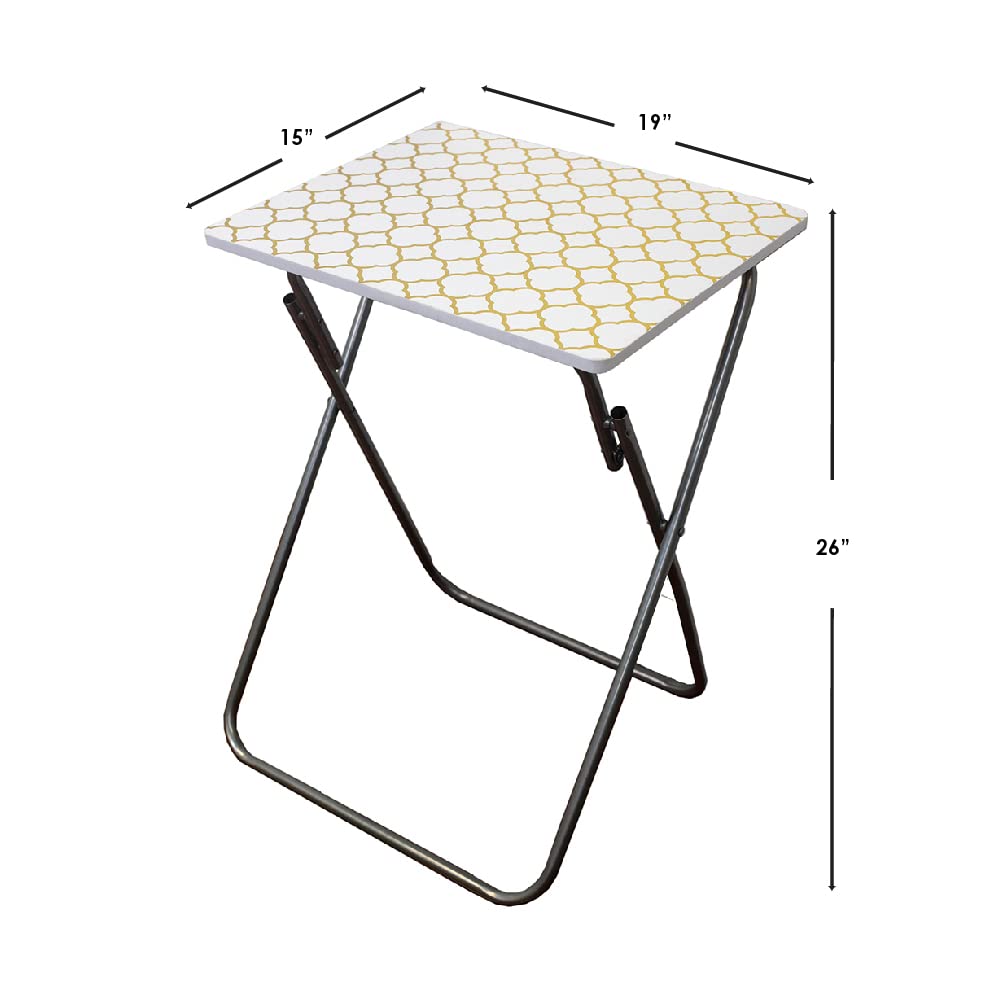 Gold Foldable TV Tray - Multi-Purpose Laptop Desk & Bedside Table for Snacks & Drinks