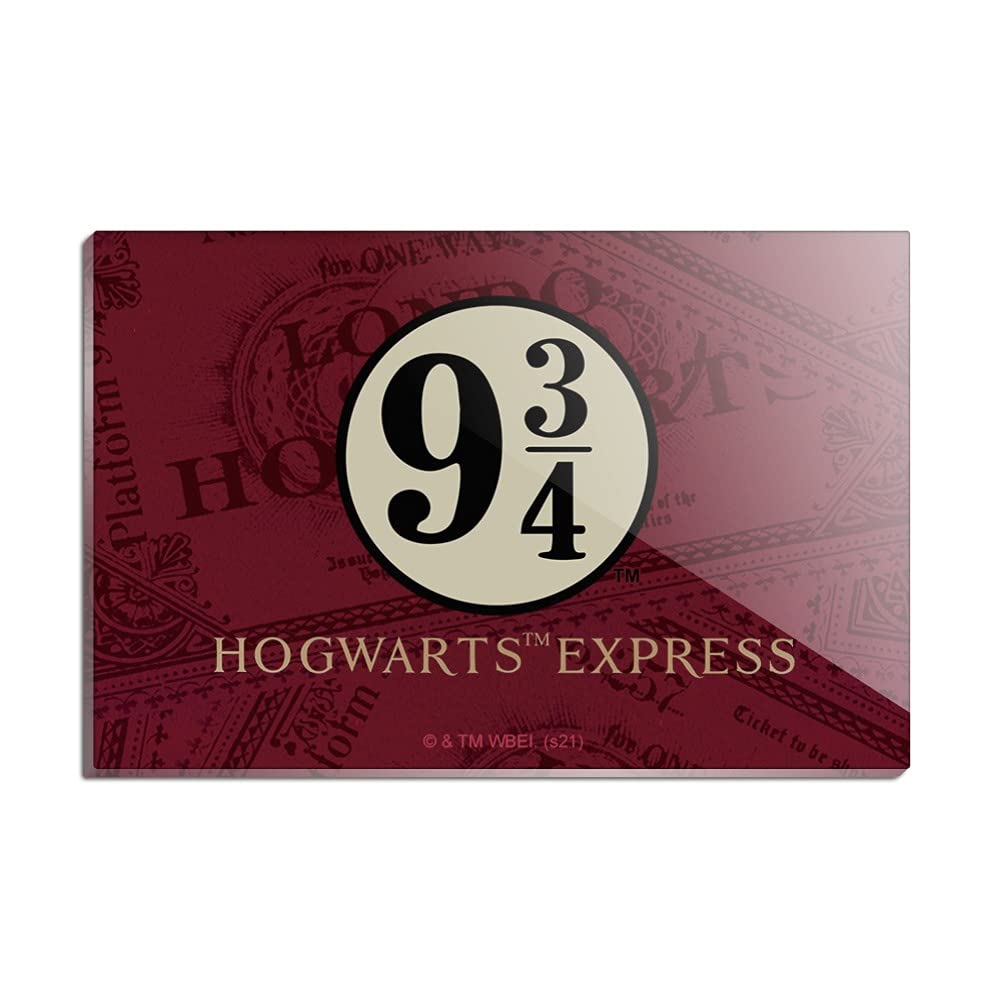 Harry Potter Hogwarts Express Train Ticket Acrylic Fridge Magnet - Collectible Souvenir for Potterheads, Perfect for Refrigerator, Lockers & Office Decor