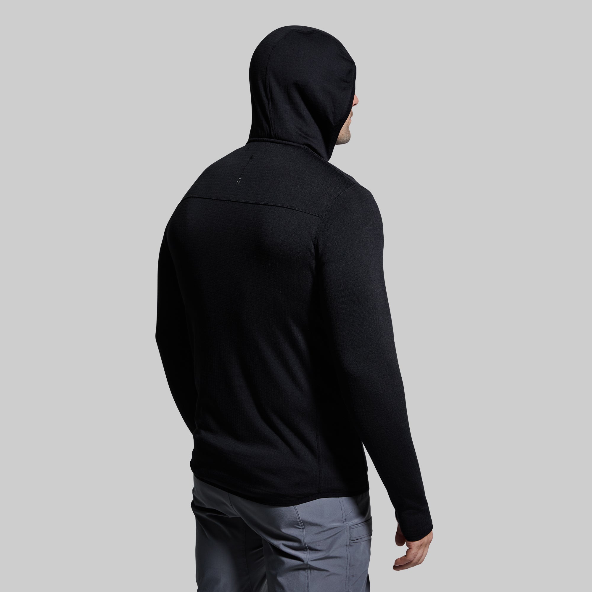 Men's Quiver Half Zip Hoodie - Lightweight Fleece Pullover with Kangaroo Pocket, Black - Perfect for Hiking, Gym & Casual Wear