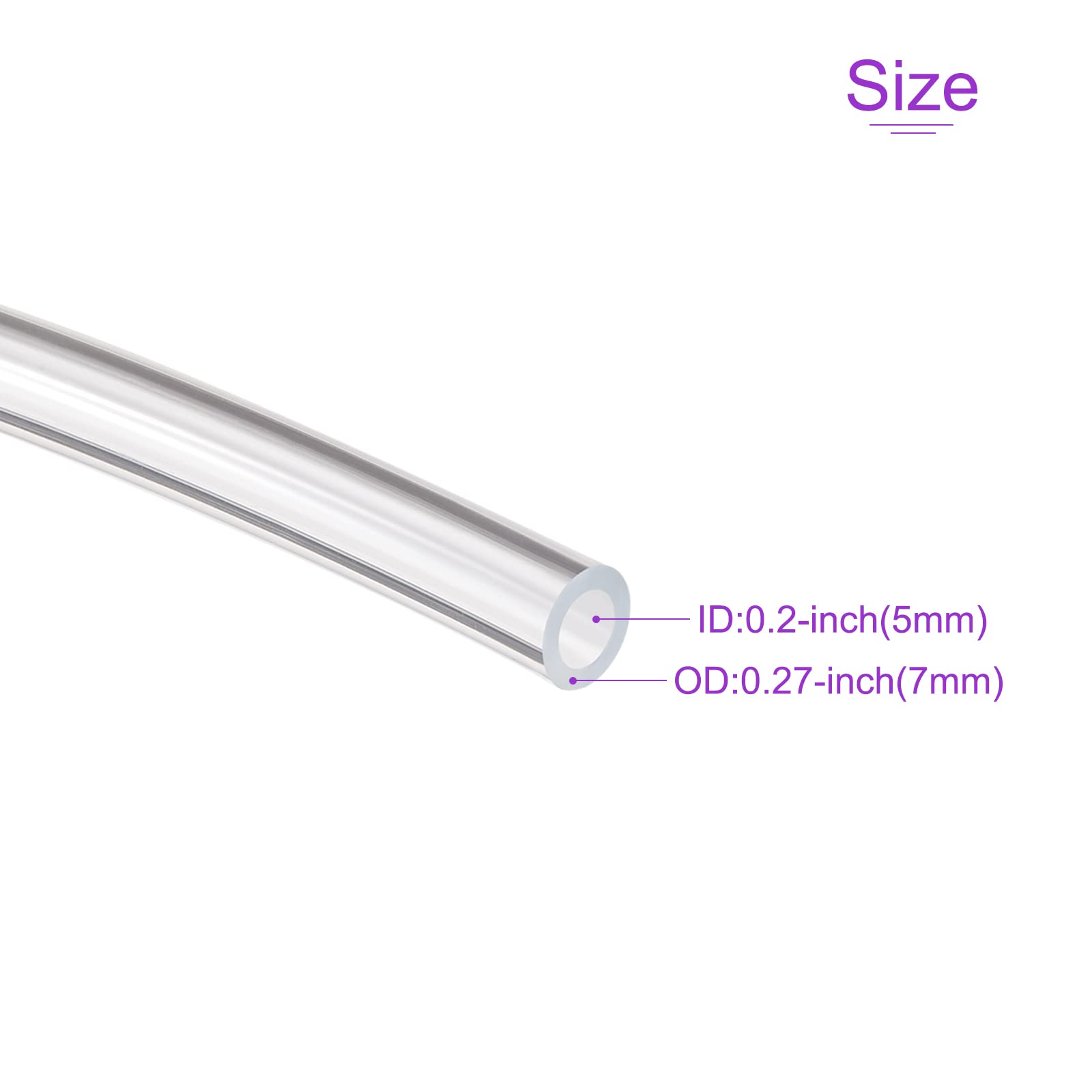 DMiotech 5mm ID 7mm OD Clear PVC Tube - Flexible Transparent Vinyl Tubing for Garden Watering, Air Compressor, Oil Transfer - 4m Length - Perfect for Aquariums, Hydroponics & DIY Projects