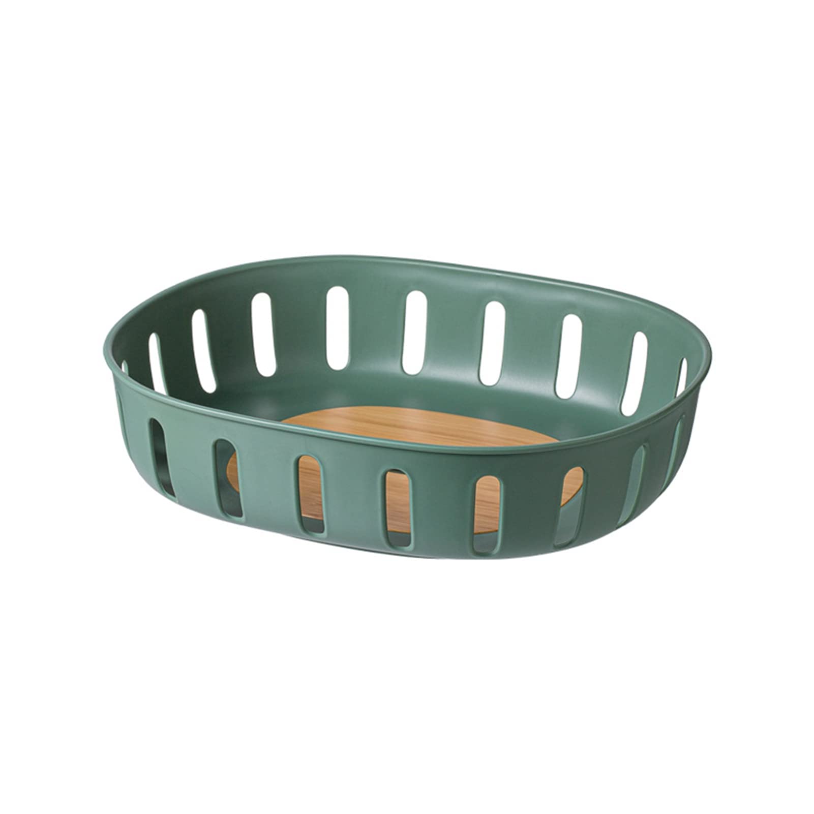 WskLinft Space-Saving Fruit and Vegetable Drain Basket - Smooth Edge Kitchen Organizer for Fruits, Veggies & Sundries | Perfect for Kitchen Countertop, Sink, or Refrigerator Storage (Green)