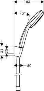 Hansgrohe Croma 100 Shower Holder Set Vario with 160 cm Shower Hose - Wall Mounted Chrome Shower Arm for Modern Bathrooms, Perfect for Home Spa Experience