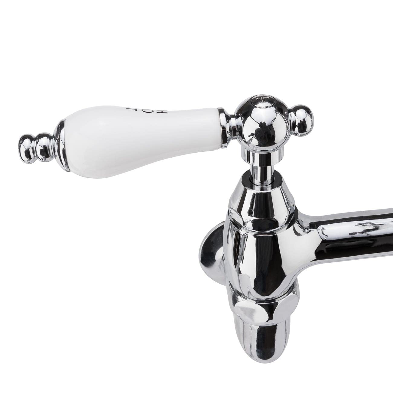 Vintage Wall Mounted Bridge Kitchen Faucet with Metal Cross Handles - Classic Design for Farmhouse & Industrial Style Bathrooms - Perfect for Bath Tubs, Sinks, and Wet Bars