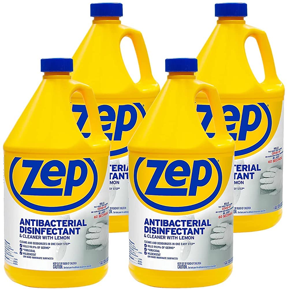 Zep Antibacterial Disinfectant Cleaner with Lemon Scent - Kills 99.9% of Germs - All-Purpose Surface Cleaner for Kitchen, Bathroom & Office - 32 oz Spray Bottle (Perfect for Homes, Schools & Commercial Use)