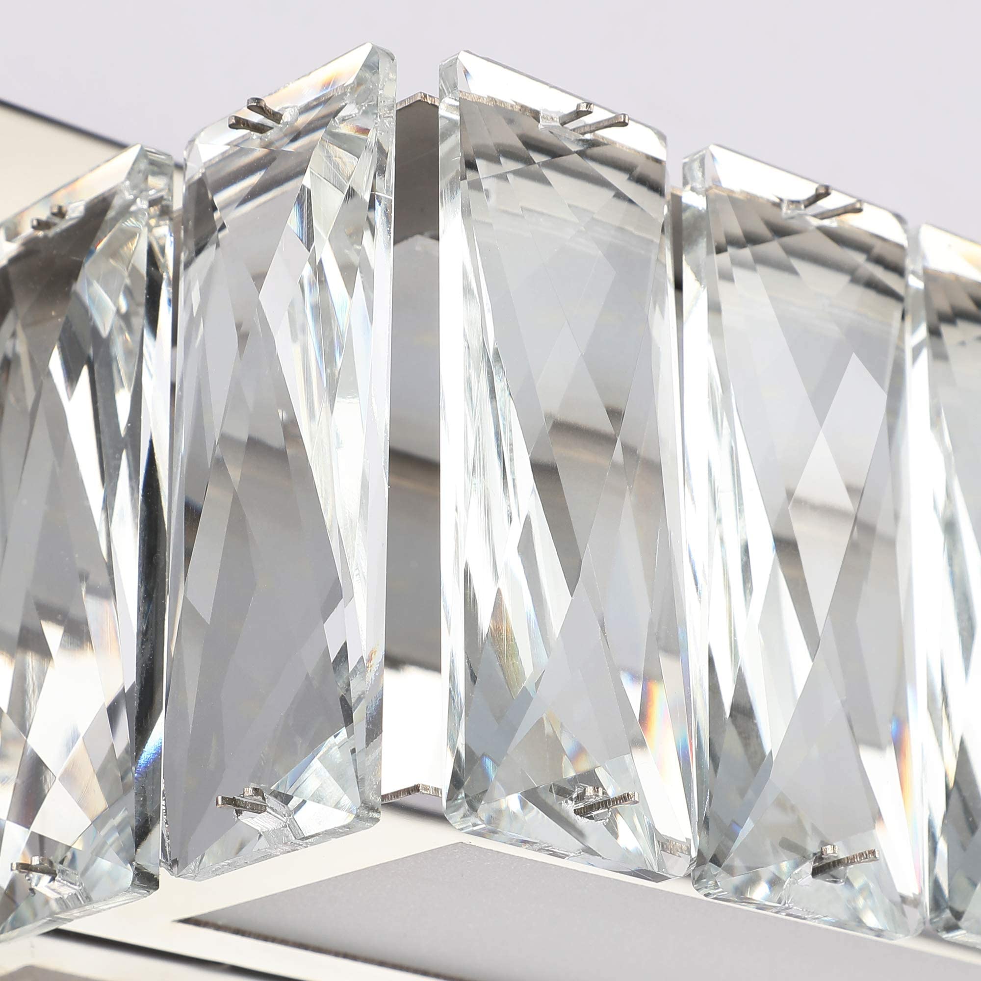 ZUZITO Modern Crystal LED Vanity Light Fixtures - Bathroom Mirror Lights with Adjustable Brightness for Makeup, Shaving & Grooming