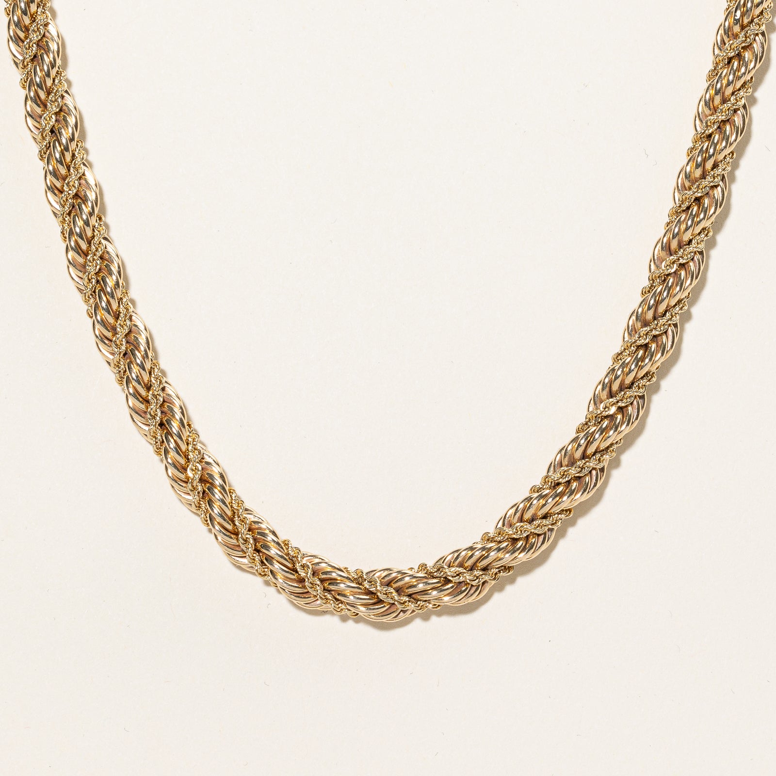 Vintage Tiffany & Co. 14k Gold Twisted Rope Necklace & Bracelet Set - 16