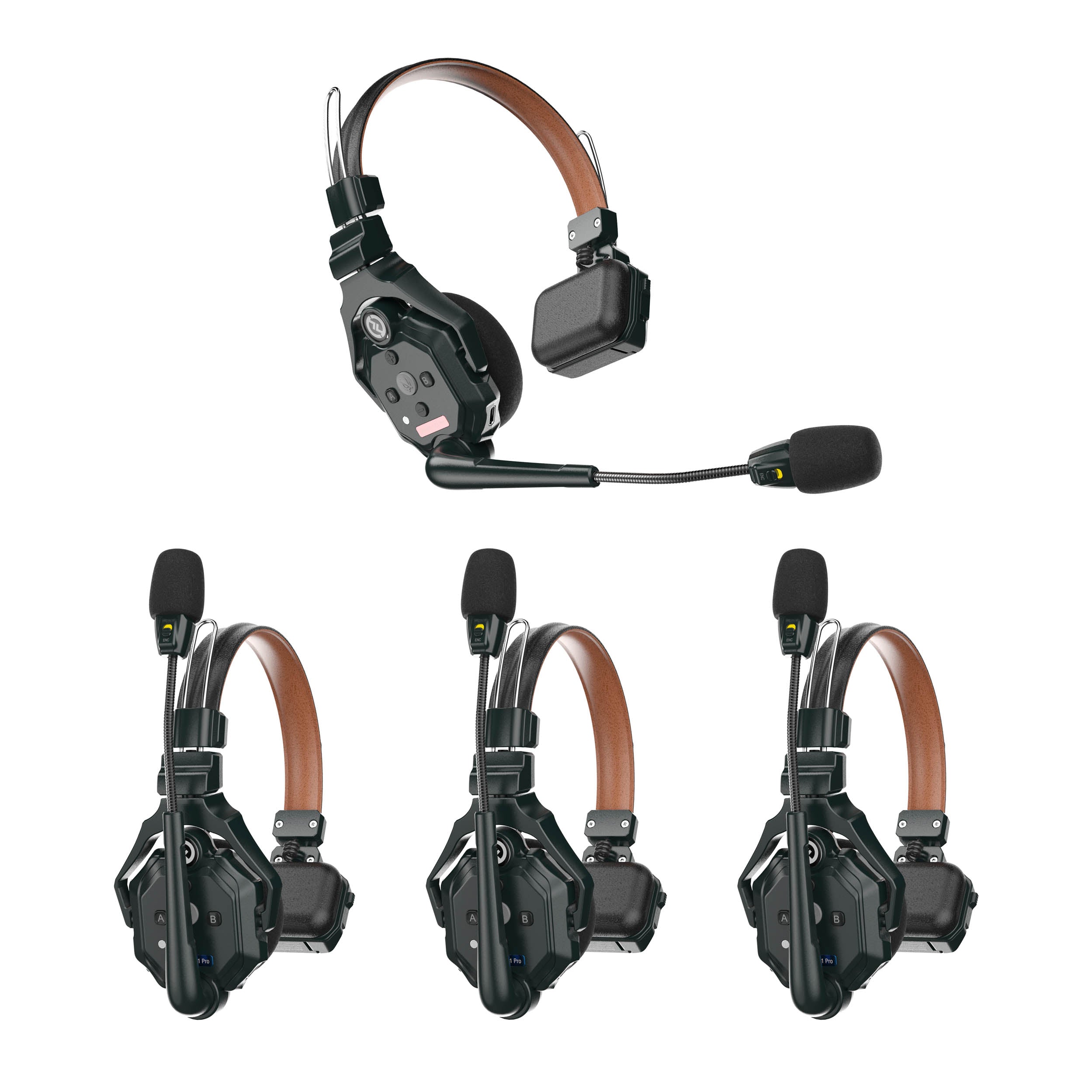 Solidcom C1 Pro 4S Wireless Intercom System with 4 ENC Noise Cancelling Headsets - Long Range Communication for Construction, Events & Team Coordination