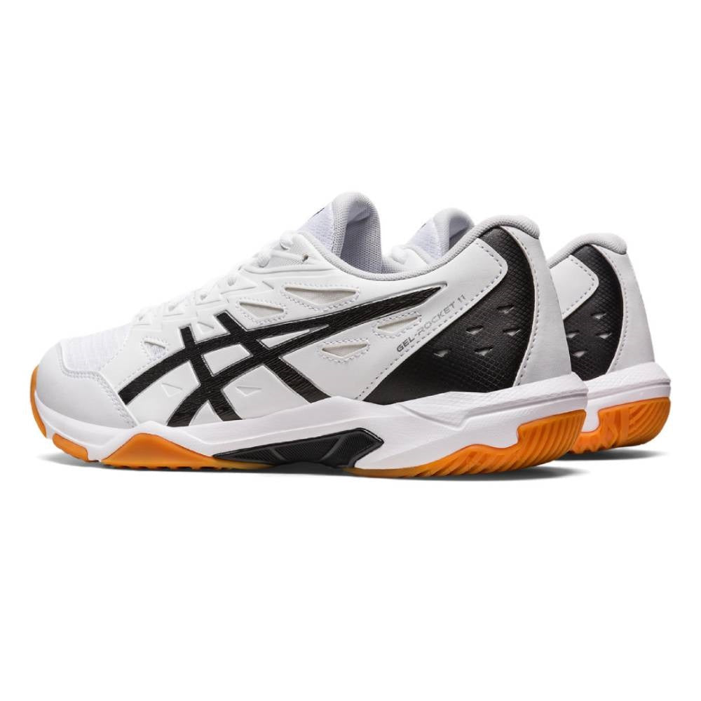 ASICS Gel Rocket 11 Men's Volleyball Shoes - Lightweight Indoor Court Sneakers for Badminton, Squash & Gym Training (White/Silver) - Perfect for Sports & Casual Wear