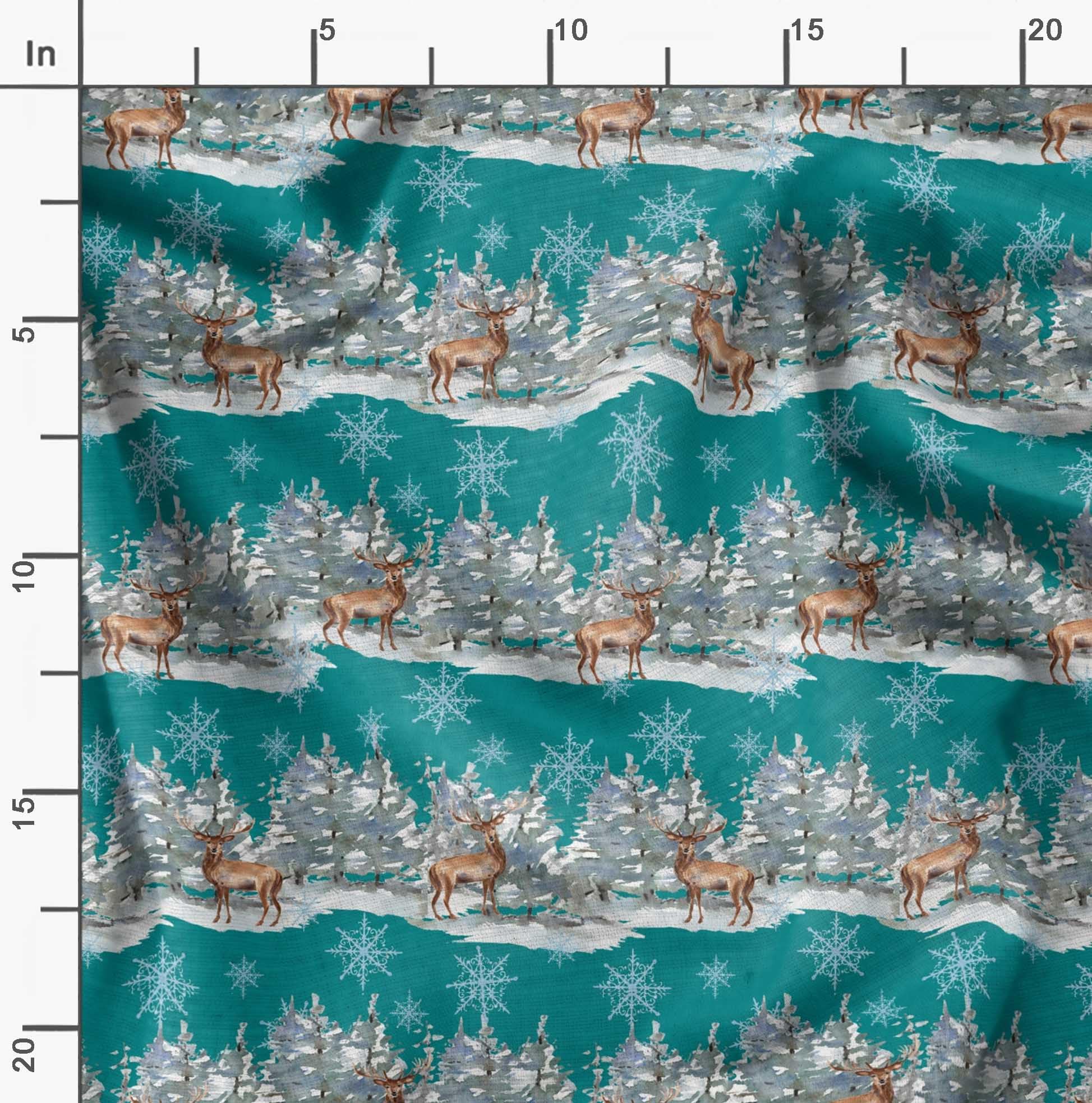 Soimoi Moss Green Georgette Fabric by The Yard - 42