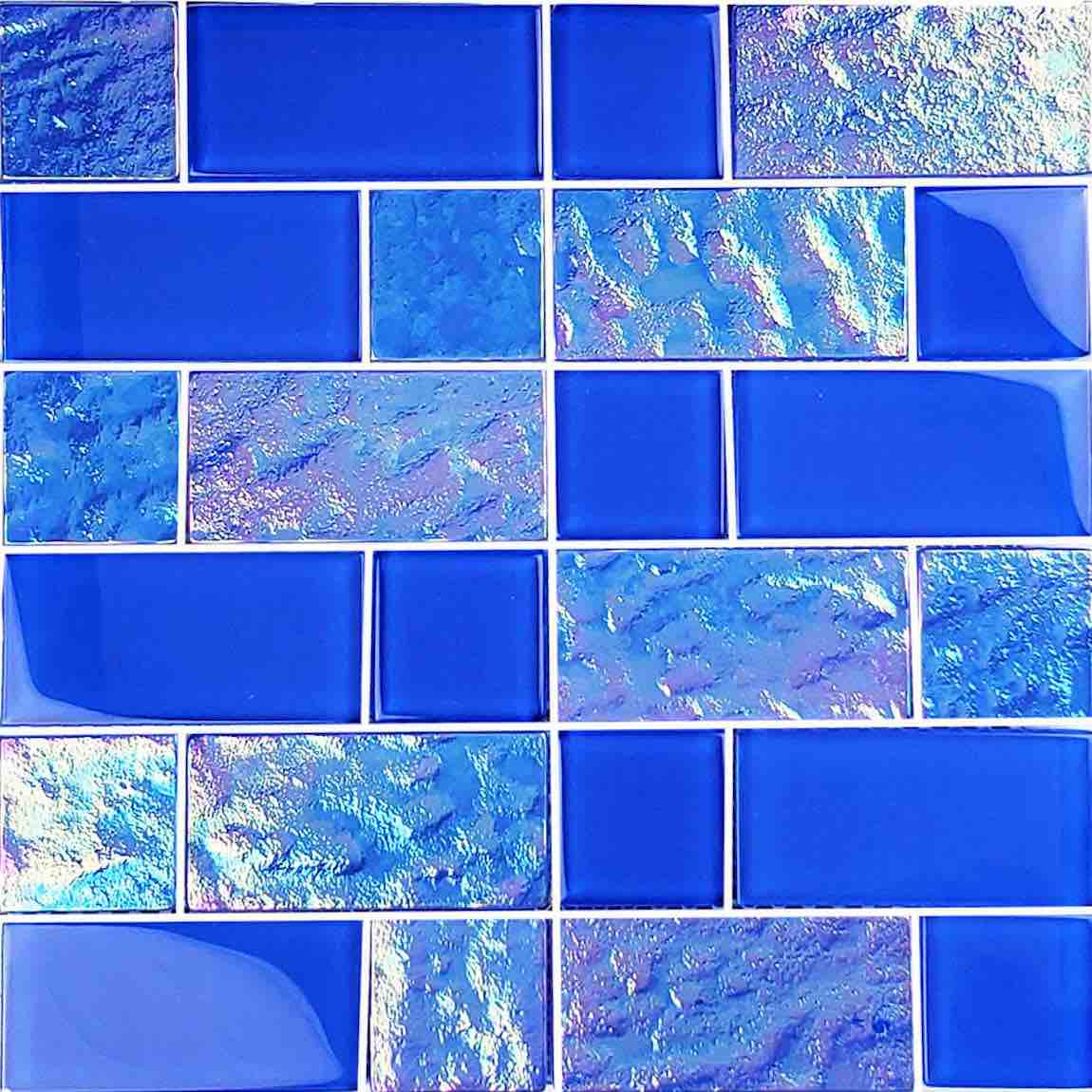 Royal Blue Mixed Glass Mosaic Tile - Premium DIY Backsplash for Kitchen & Bathroom - Waterproof & Durable for Home Decor