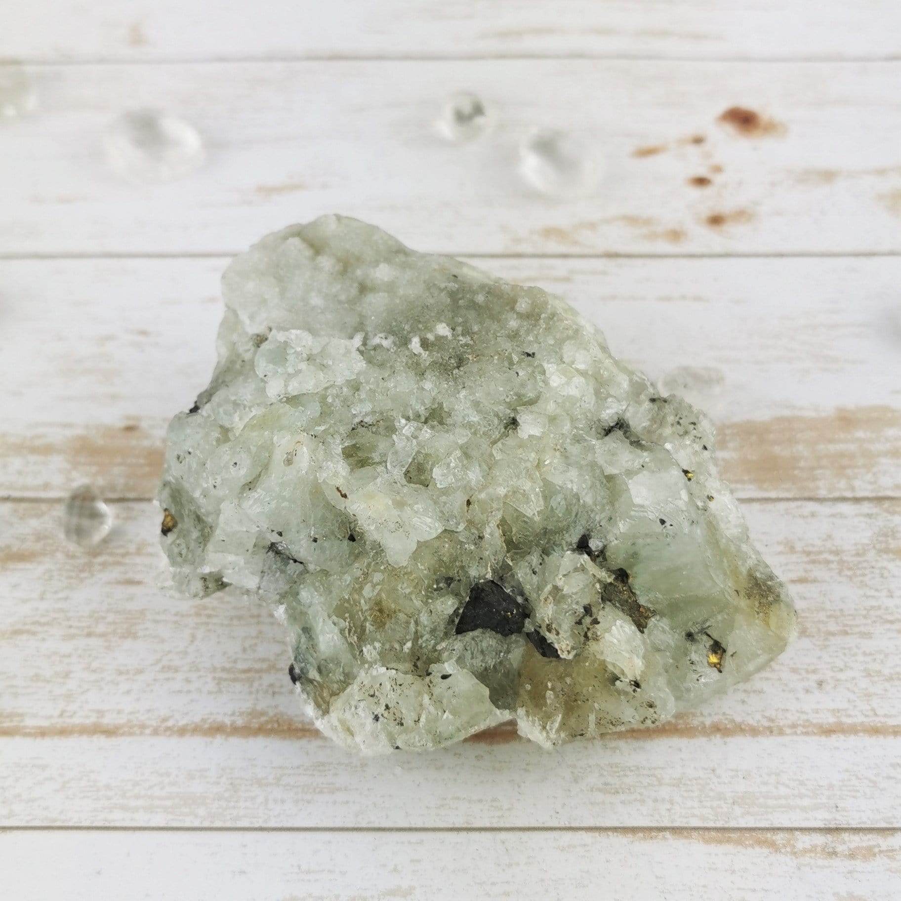Natural Datolite with Pyrite Crystal Specimen - Rare Mineral Collection for Healing, Meditation & Home Decor