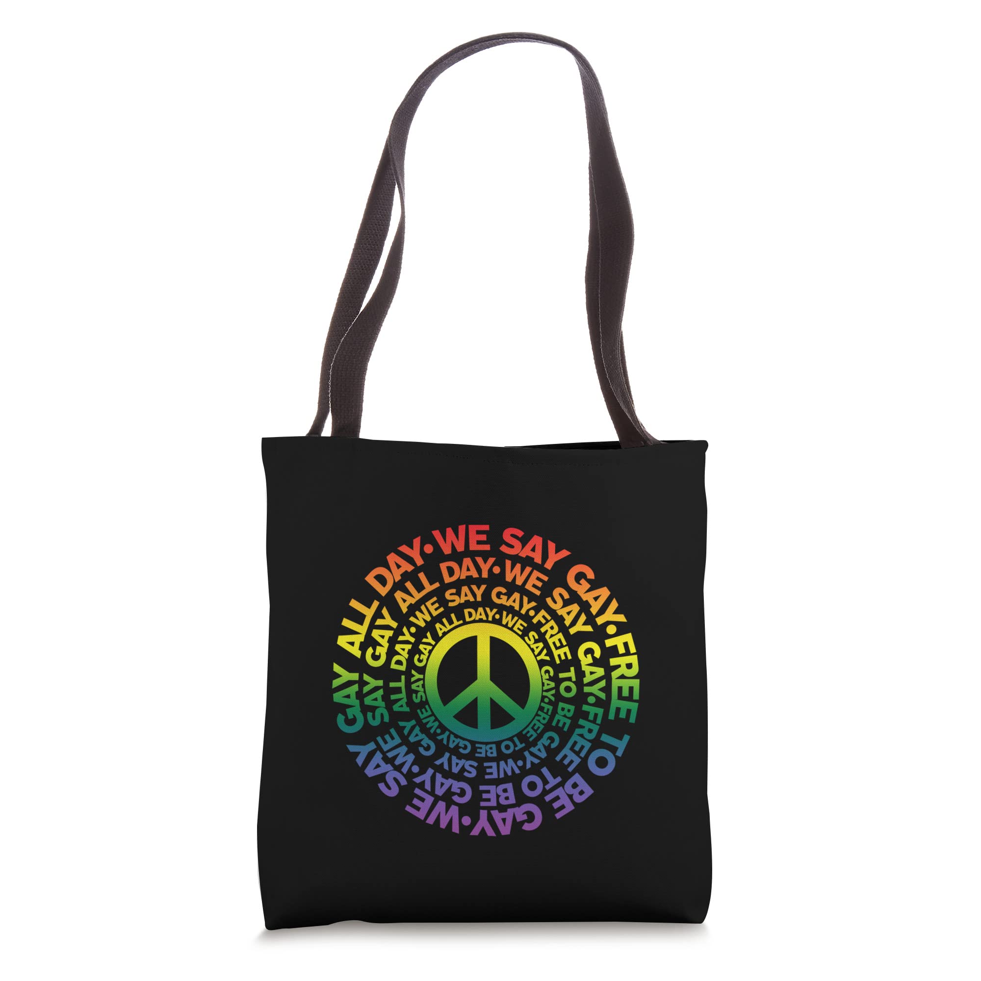LGBTQ Pride Tote Bag - 'We Say Gay Free To Be Gay' Design - Reusable Grocery Shopping Bag for Everyday Use, Pride Events & Beach Outings