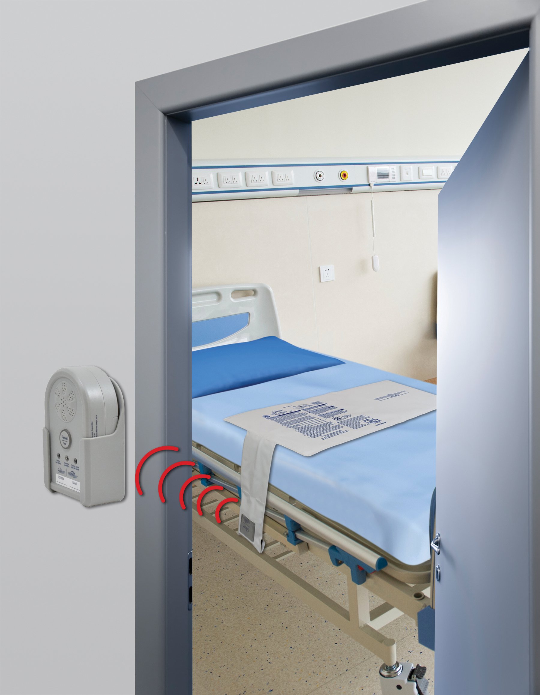 Wireless Bed Alarm for Elderly - 12x30 Inch Sensor Pad with Remote Alert Monitor - Fall Prevention & Bed Exit Alert System for Dementia Patients - Ideal for Home Care, Nursing Homes, and Assisted Living Facilities