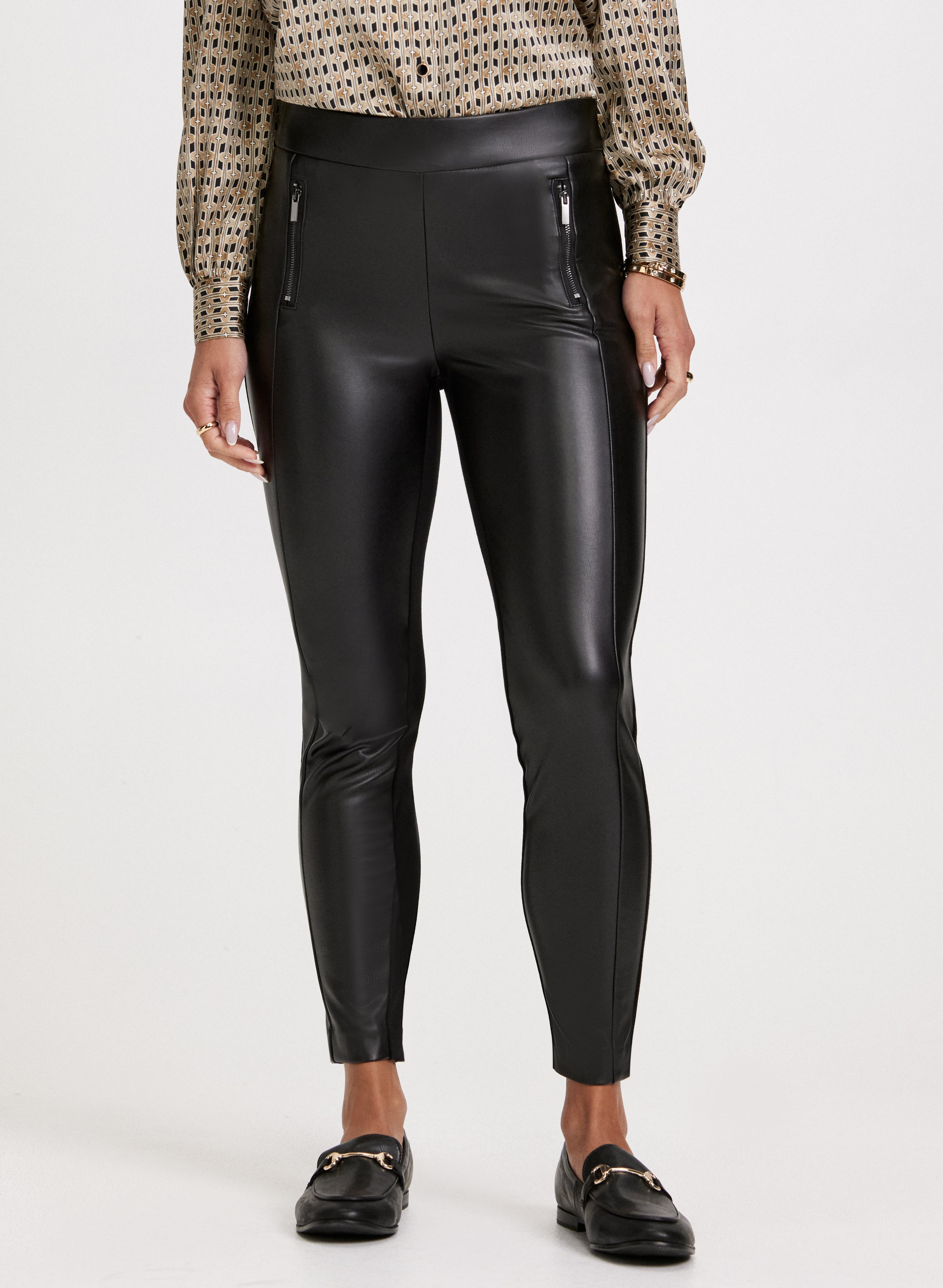 Chloe Vegan Leather Leggings for Women - High Waisted Faux Leather Pants, Stretchy & Comfortable - Perfect for Yoga, Workout, and Casual Wear