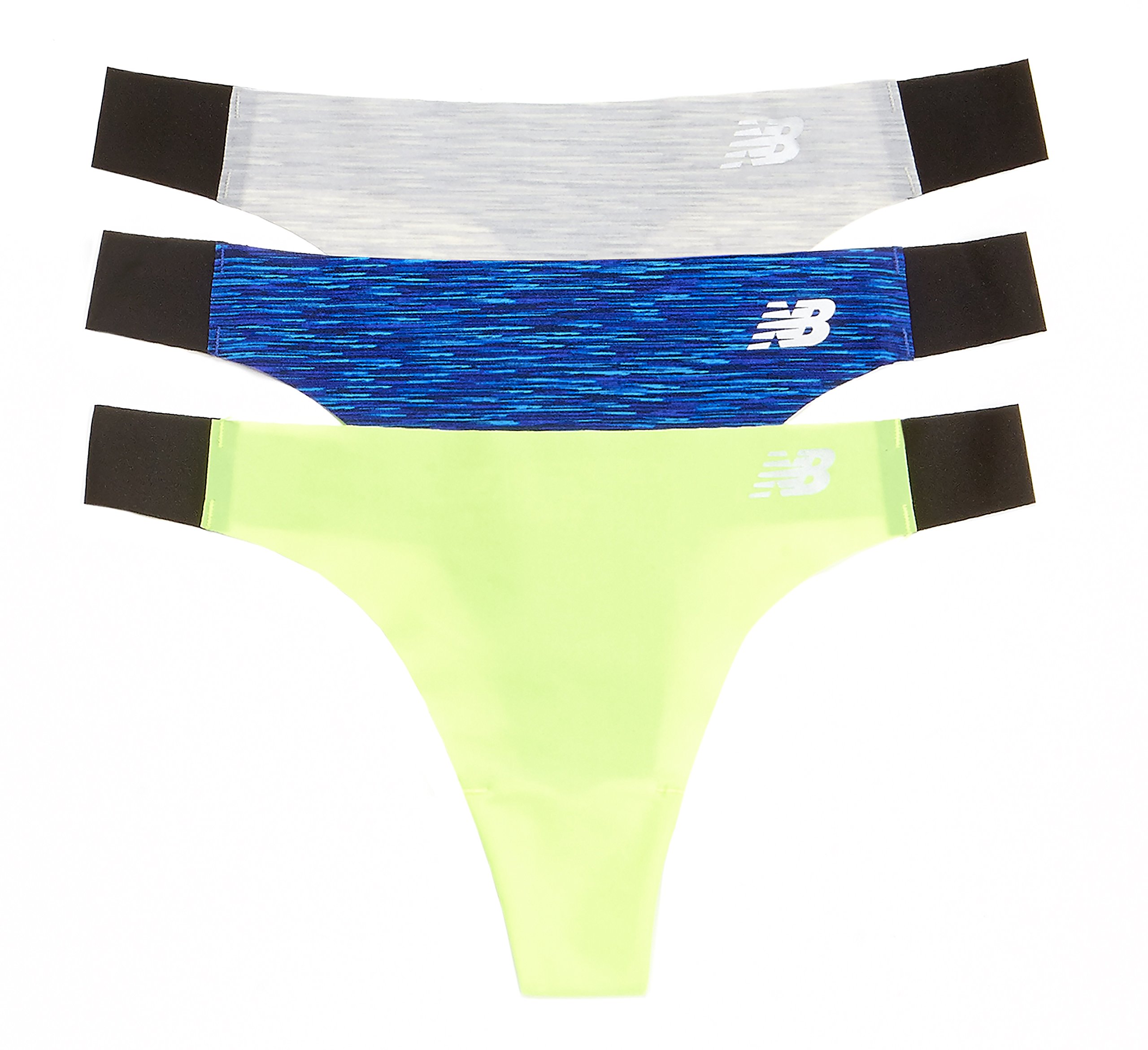 New Balance Women's Laser Thong Panty 3-Pack - Comfortable Cotton Underwear for Workout, Yoga & Everyday Wear